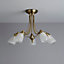 Colours Trivia Brushed Antique brass effect 5 Lamp Ceiling light