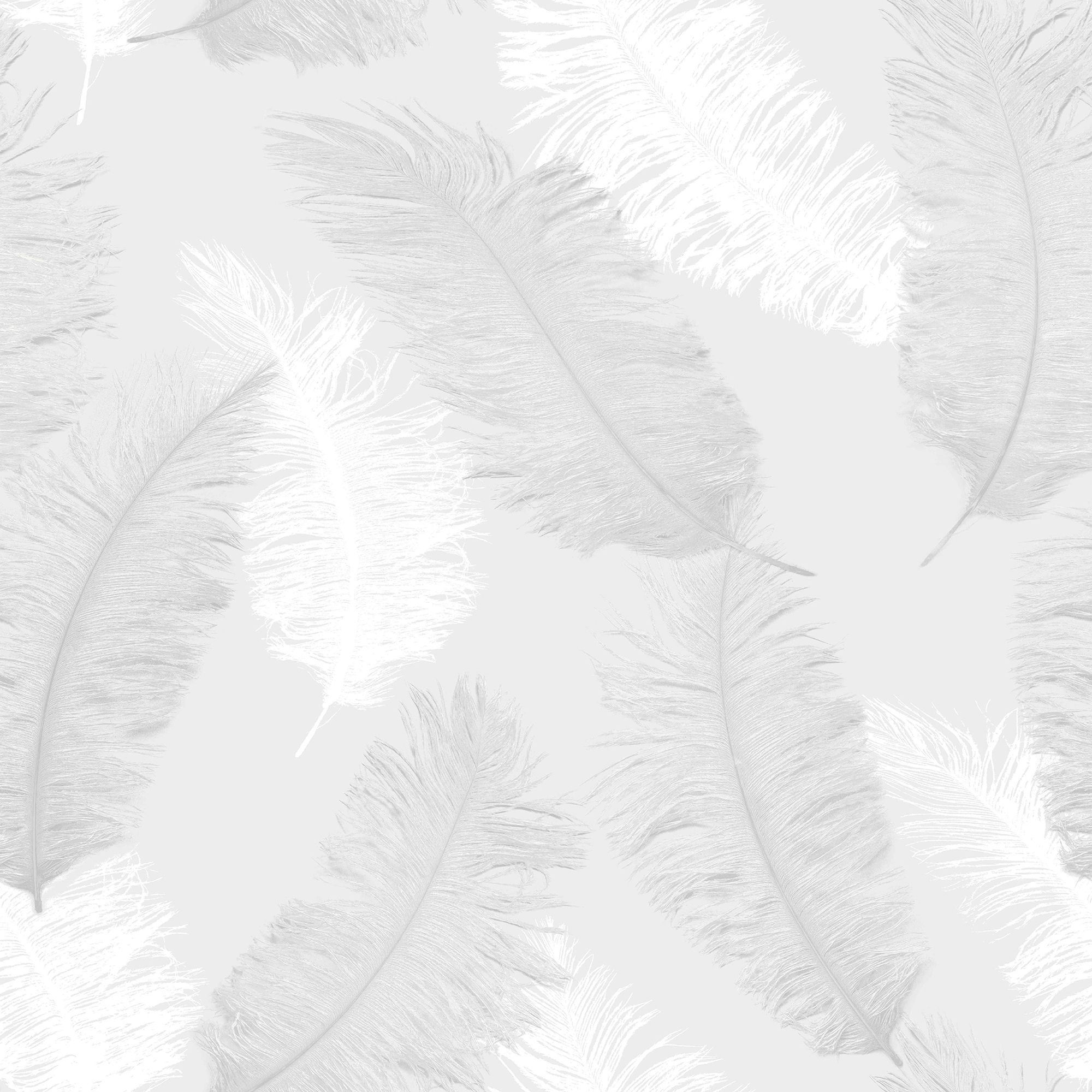 Colours Umali Grey Feather Glitter effect Embossed Wallpaper Sample