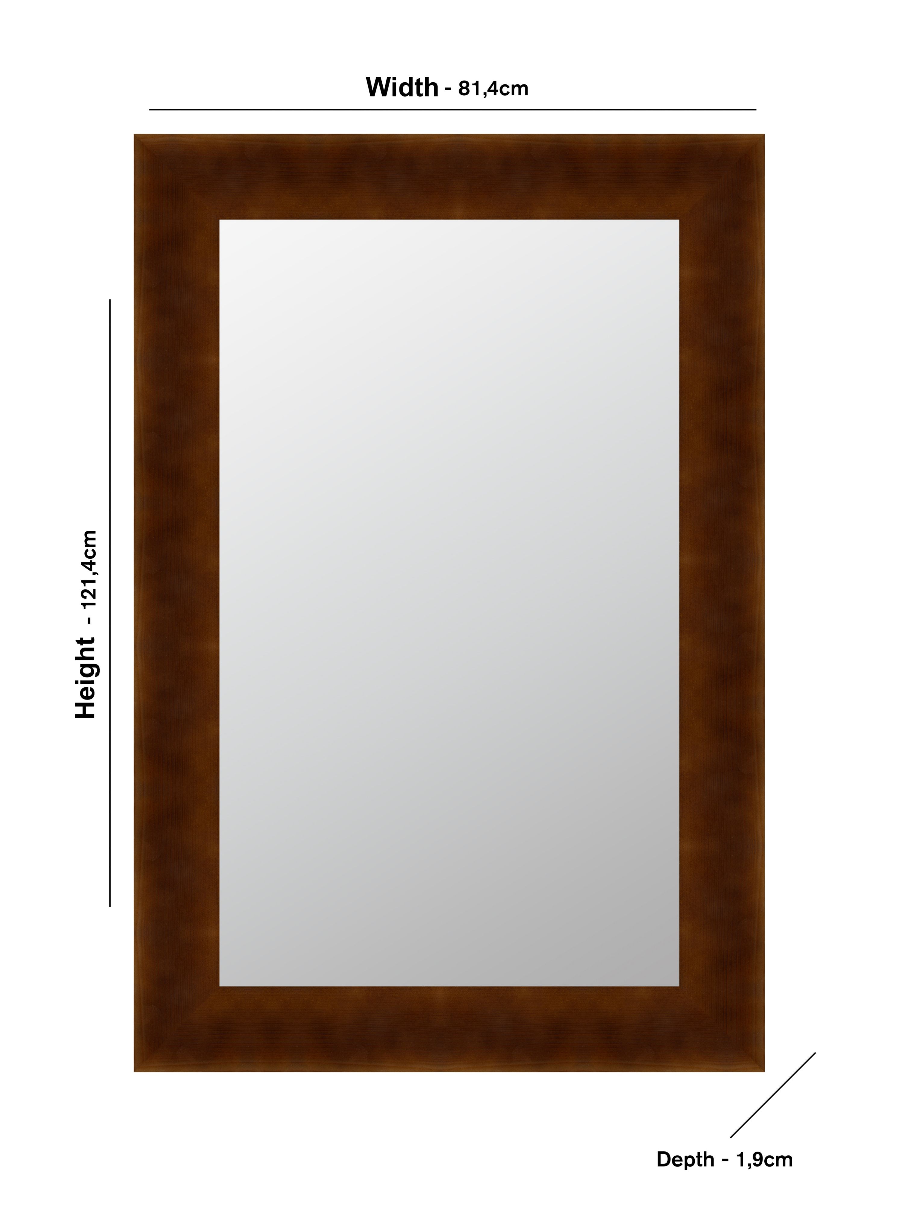 Colours Umezi Polished Walnut effect Rectangular Framed Mirror, (H)122.3cm (W)80cm