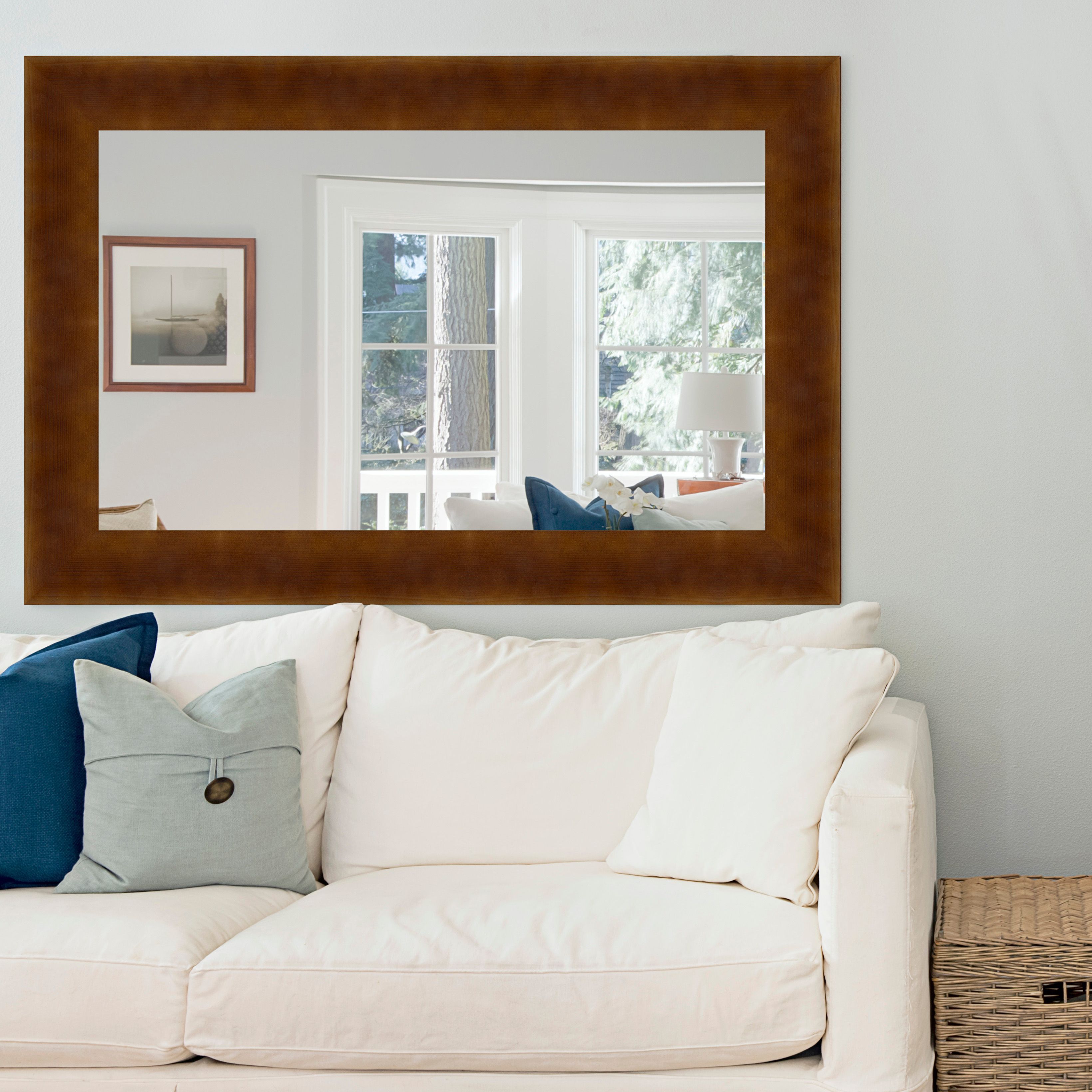 Colours Umezi Polished Walnut effect Rectangular Framed Mirror, (H)122.3cm (W)80cm