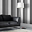 Colours Unity Grey & white Striped Textured Wallpaper Sample