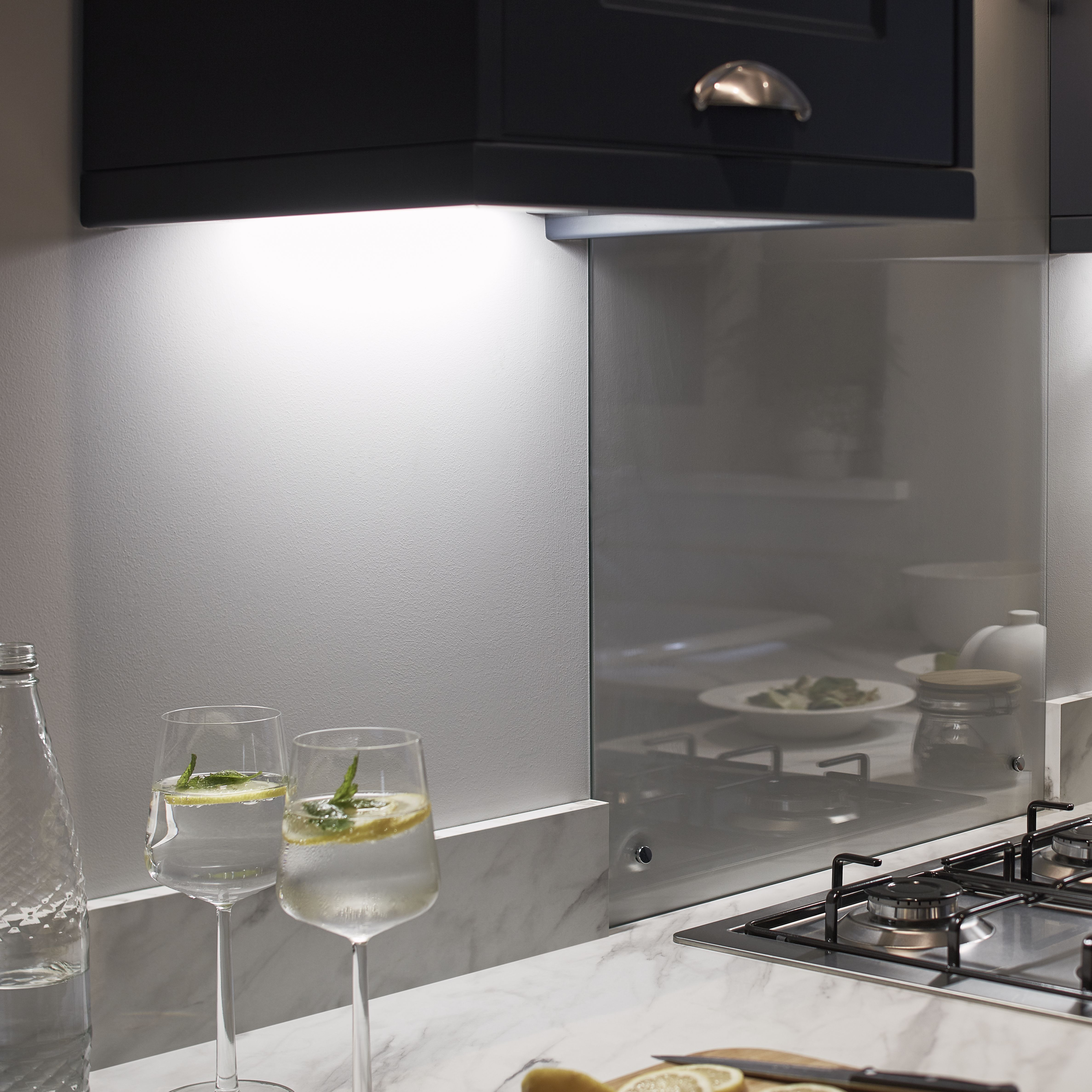Colours Upha Silver effect Mains-powered LED Neutral white Under cabinet light IP20 (L)285mm (W)42mm