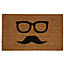 Colours Uri Black & natural Moustache Door mat, 75cm x 45cm