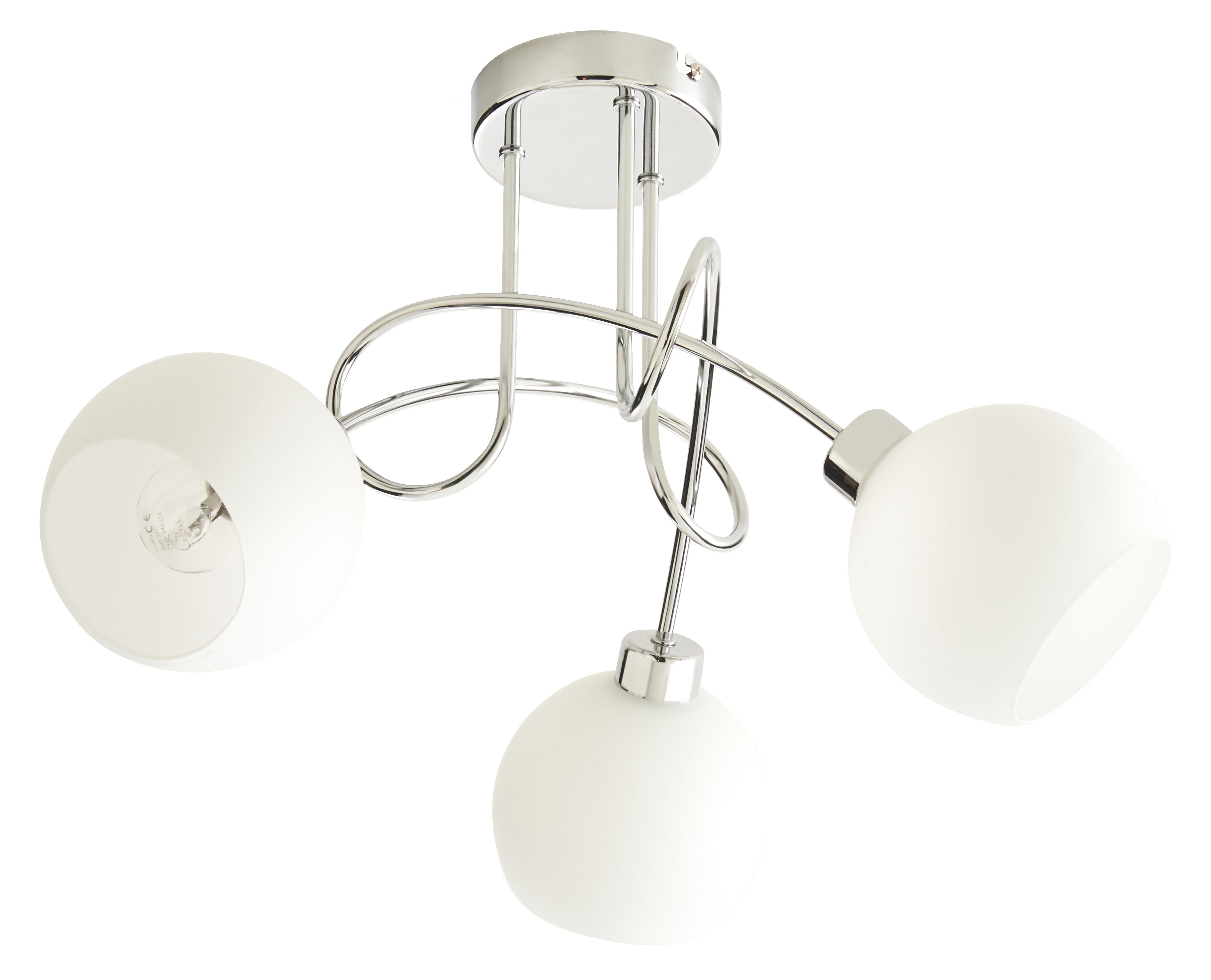 Colours Vacuna Glass & metal Chrome effect 3 Lamp Ceiling light