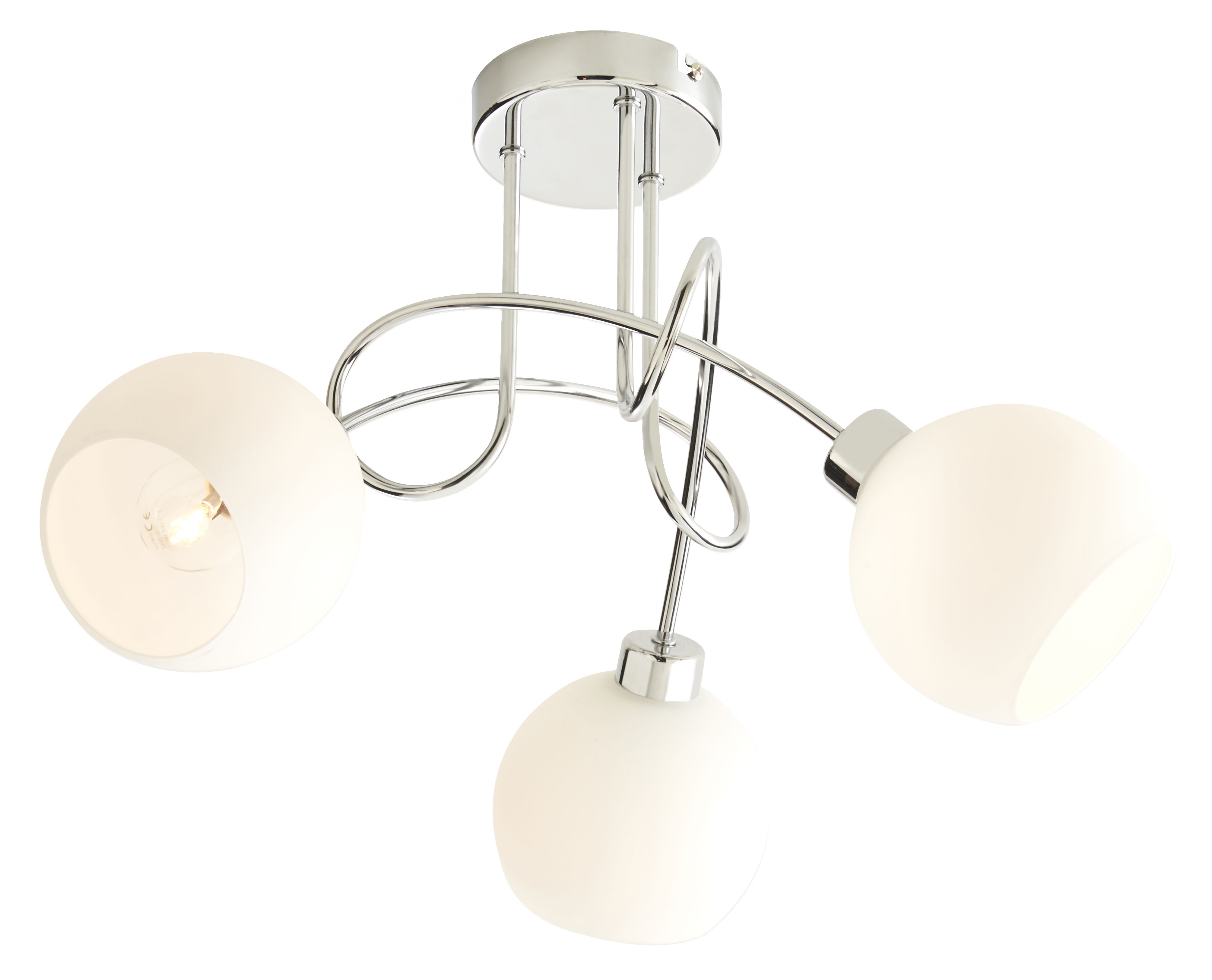Colours Vacuna Glass & metal Chrome effect 3 Lamp Ceiling light