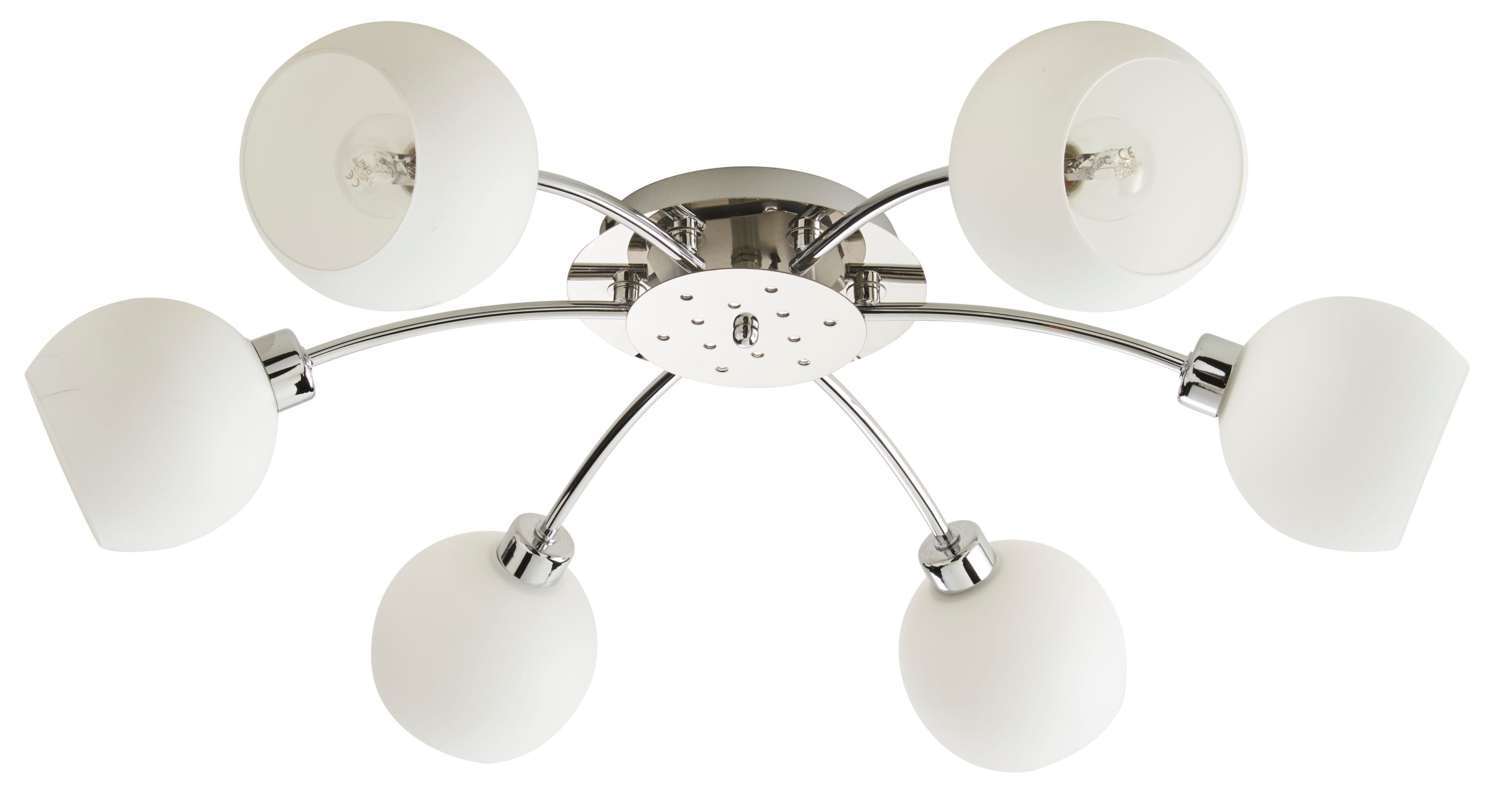 Colours Vacuna Glass & metal Chrome effect 6 Lamp Ceiling light