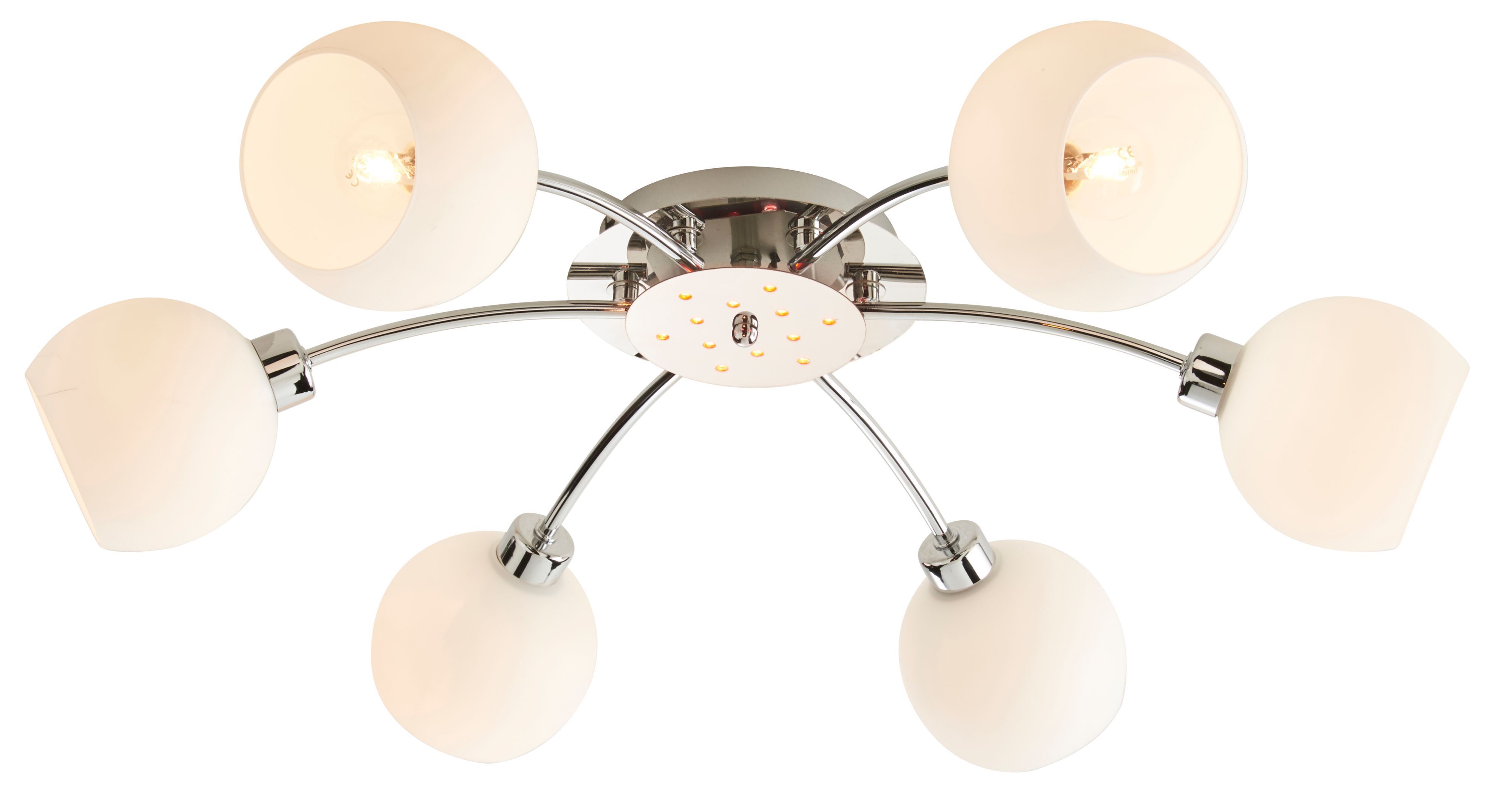 Colours Vacuna Glass & metal Chrome effect 6 Lamp Ceiling light