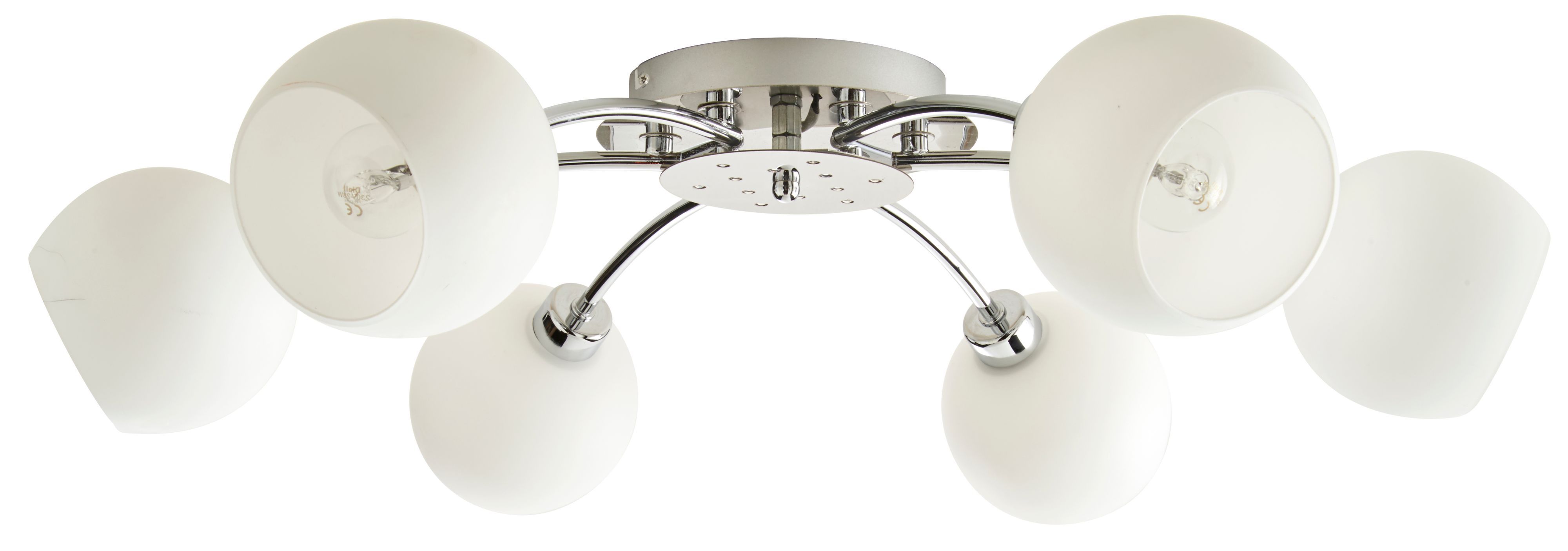 Colours Vacuna Glass & metal Chrome effect 6 Lamp Ceiling light