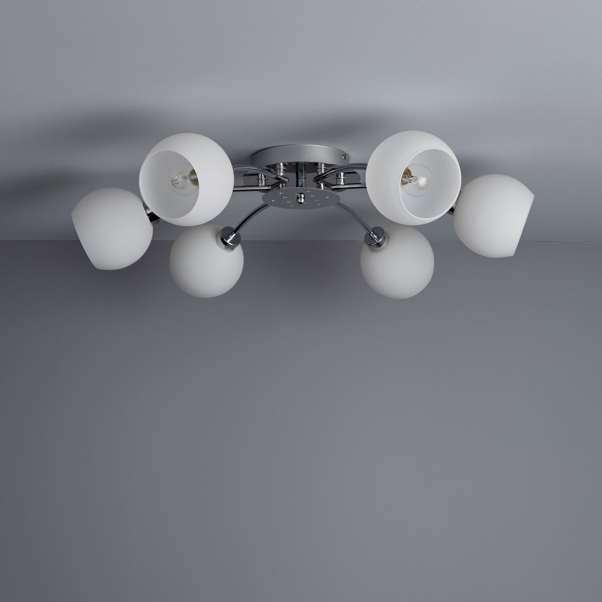 Colours Vacuna Glass & metal Chrome effect 6 Lamp Ceiling light