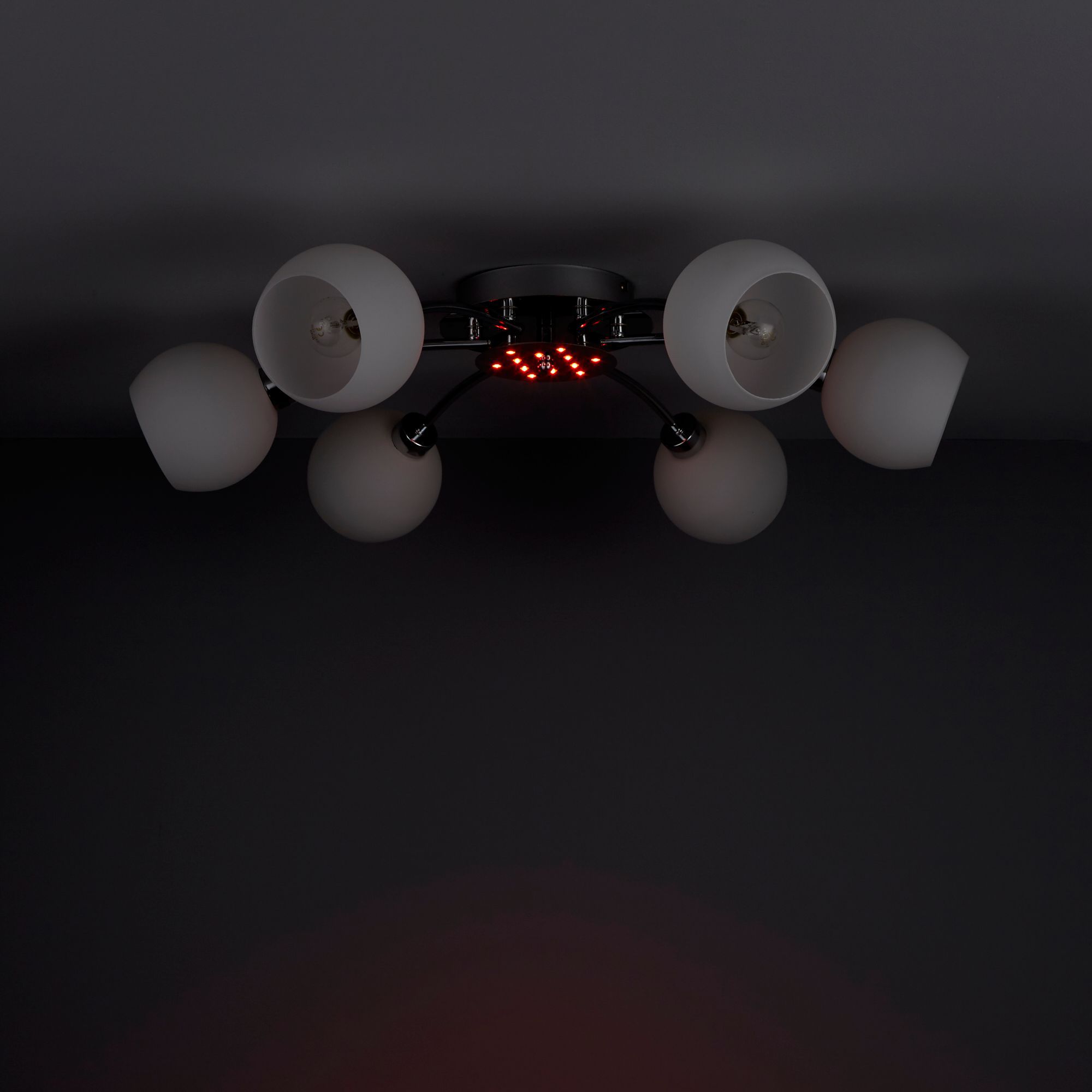 Colours Vacuna Glass & metal Chrome effect 6 Lamp Ceiling light