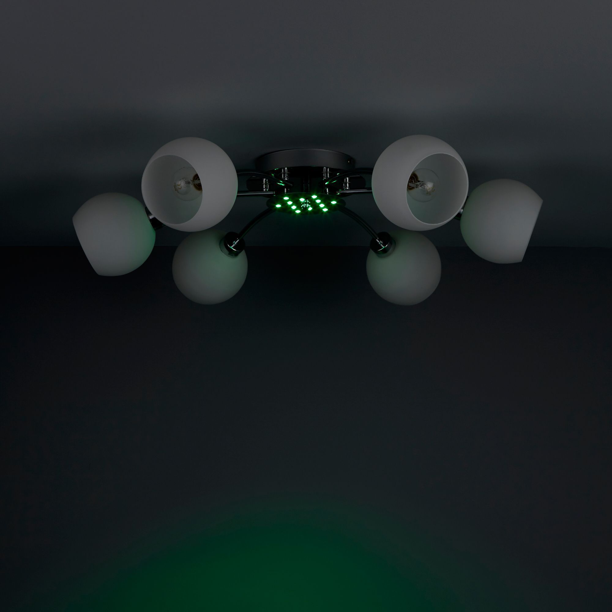 Colours Vacuna Glass & metal Chrome effect 6 Lamp Ceiling light