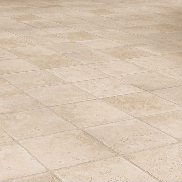 Colours Valiha Beige Tile effect Vinyl flooring, 6m²