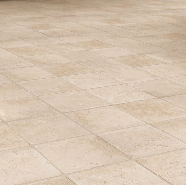 Colours Valiha Cream Tile effect Vinyl flooring, 4m²
