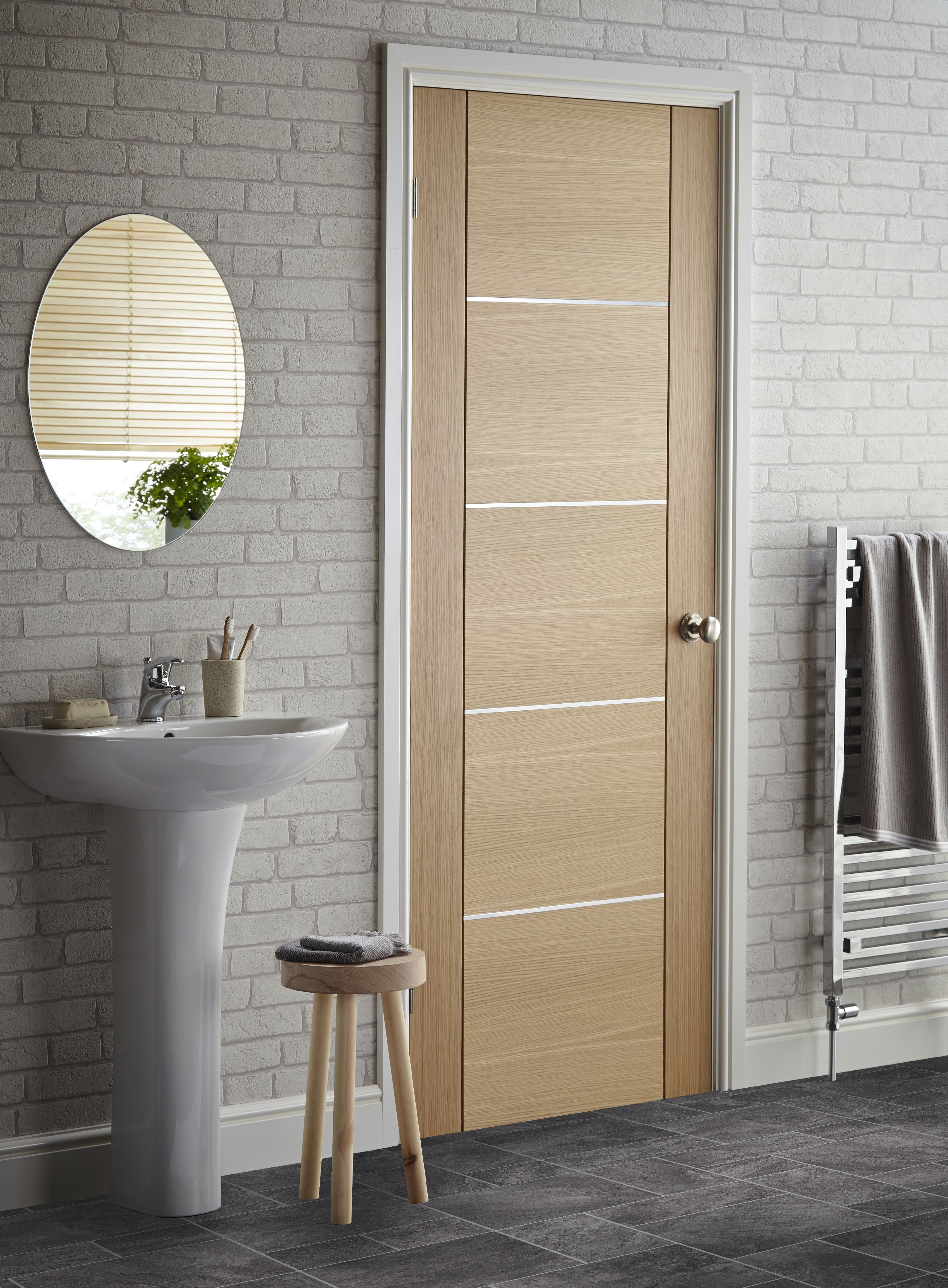 Colours Vienona Grey Stone tile effect Vinyl flooring