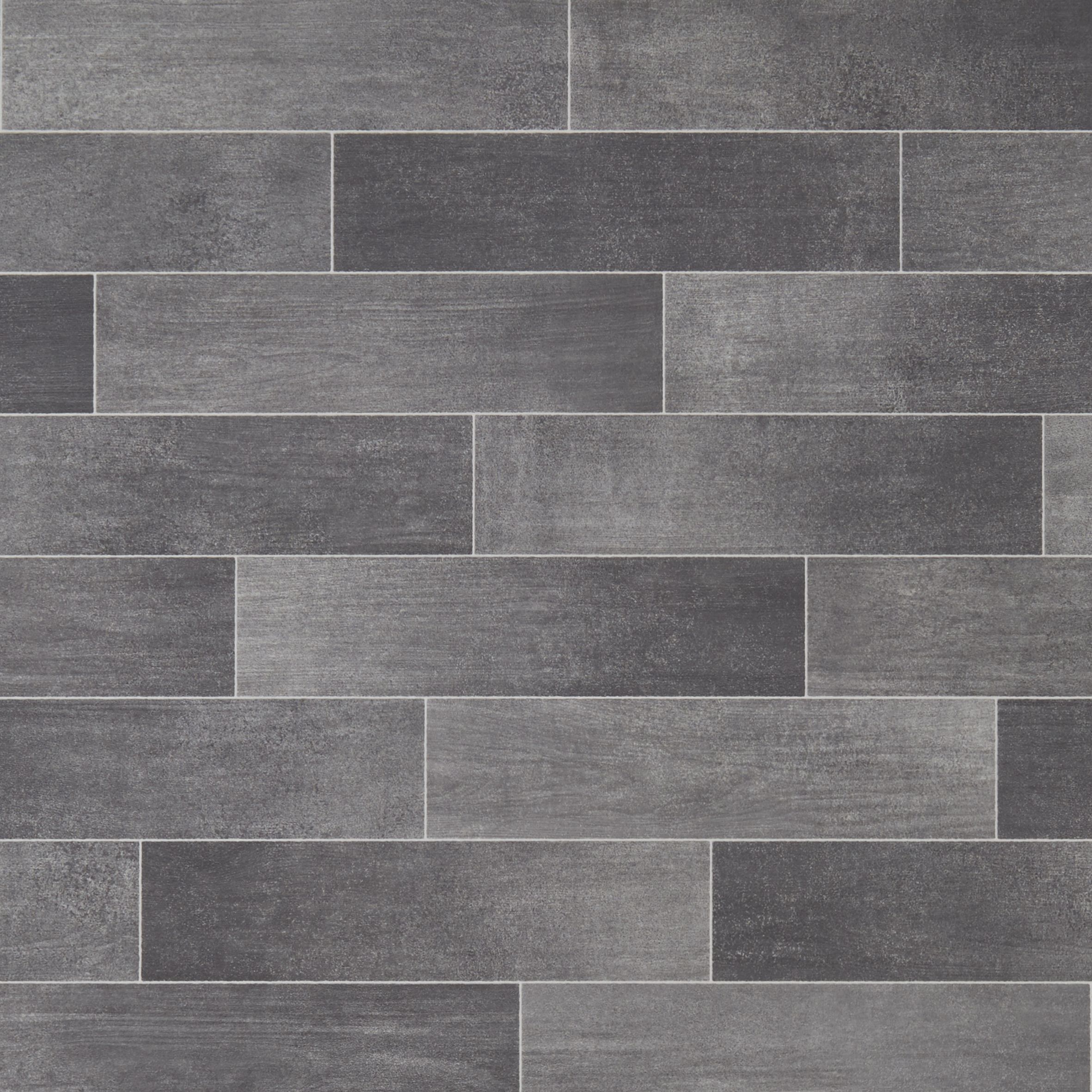 Colours Vienona Grey Tile effect Vinyl flooring