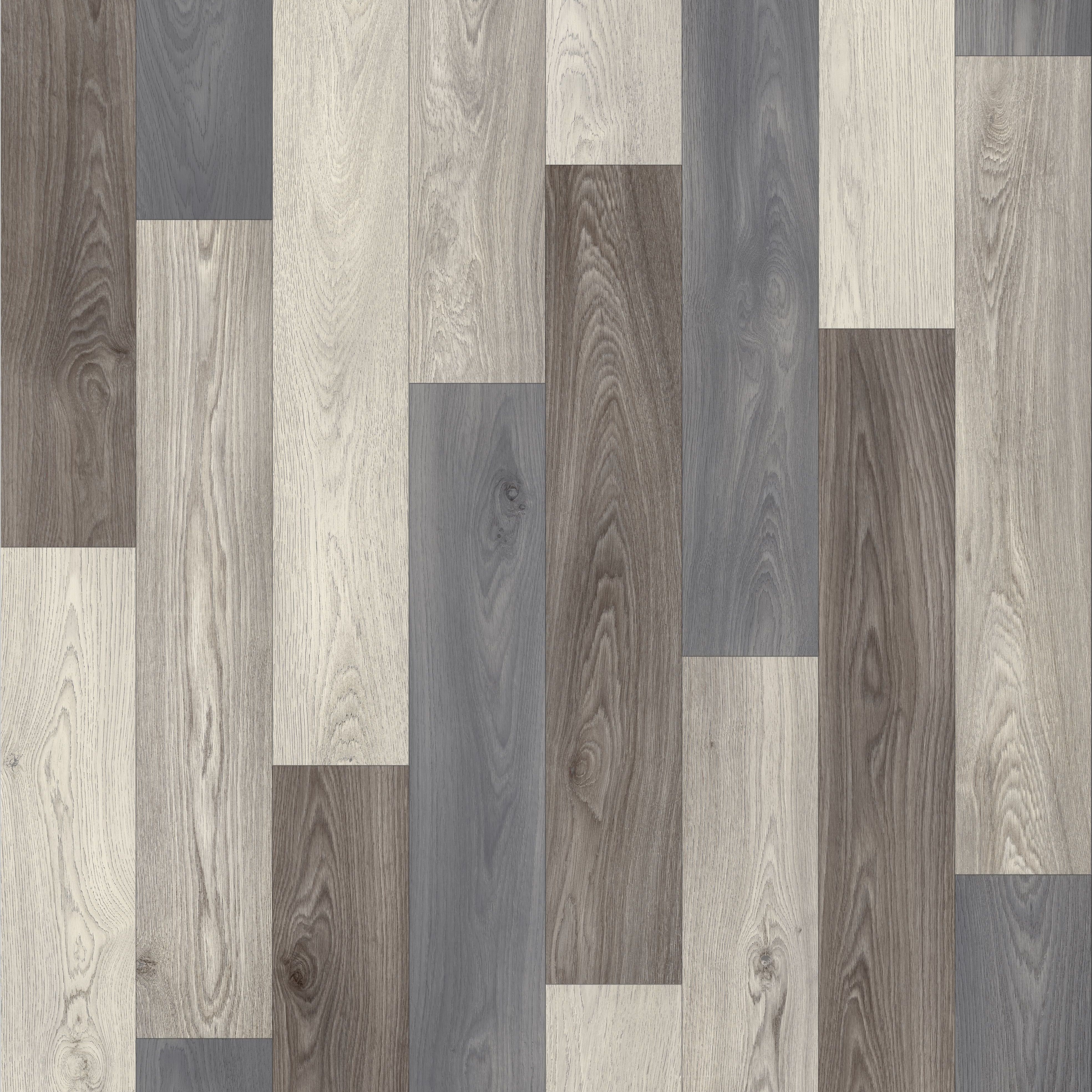 Colours Vinyl rolls Blue & grey Wood effect Vinyl Sheet vinyl, 4m²