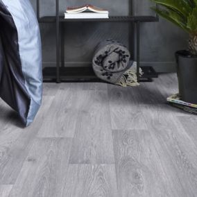 Black & White Venice Tile Vinyl / Lino Roll Flooring 2m & 4m Width Kit