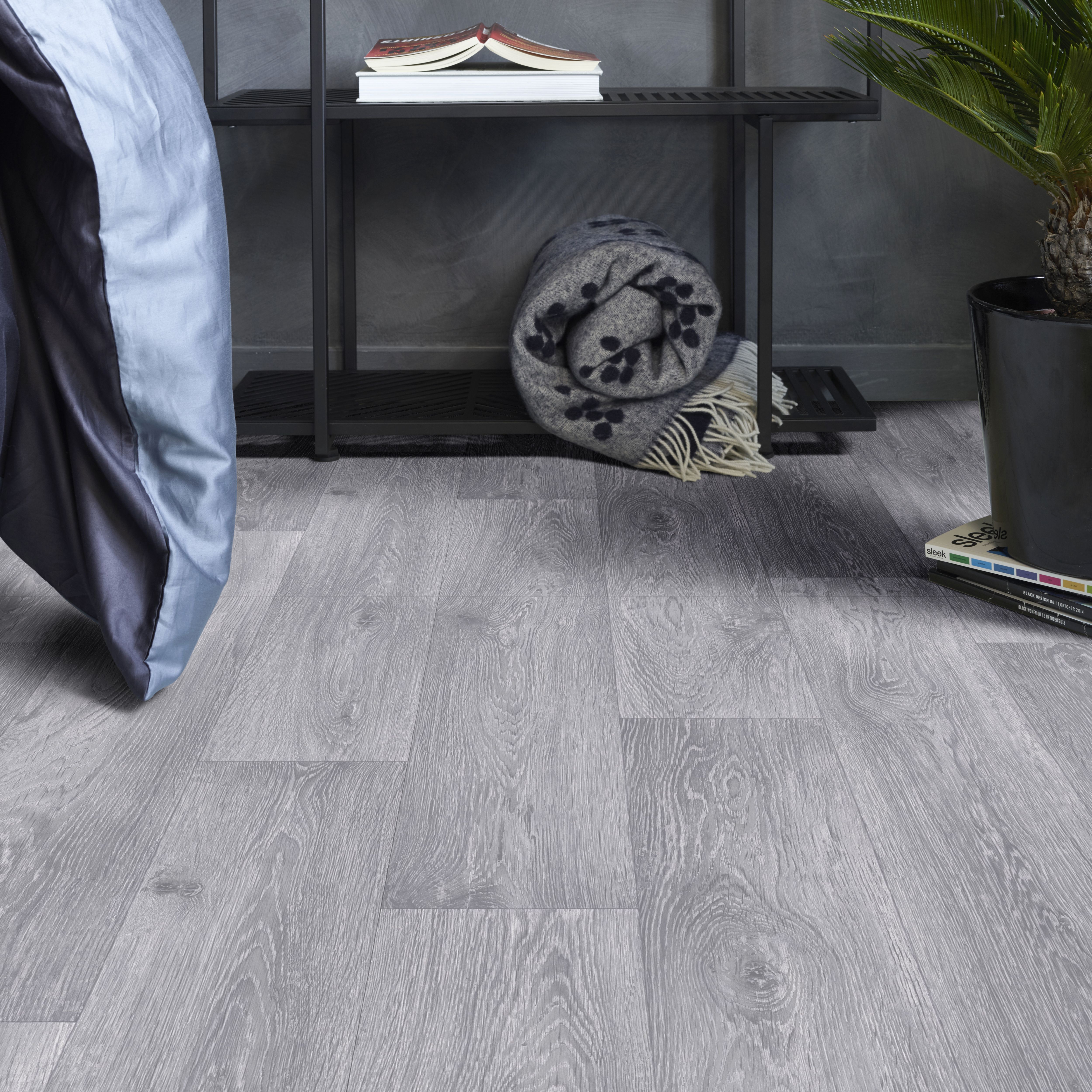 Vinyl rolls Light grey Wood effect Vinyl Sheet vinyl