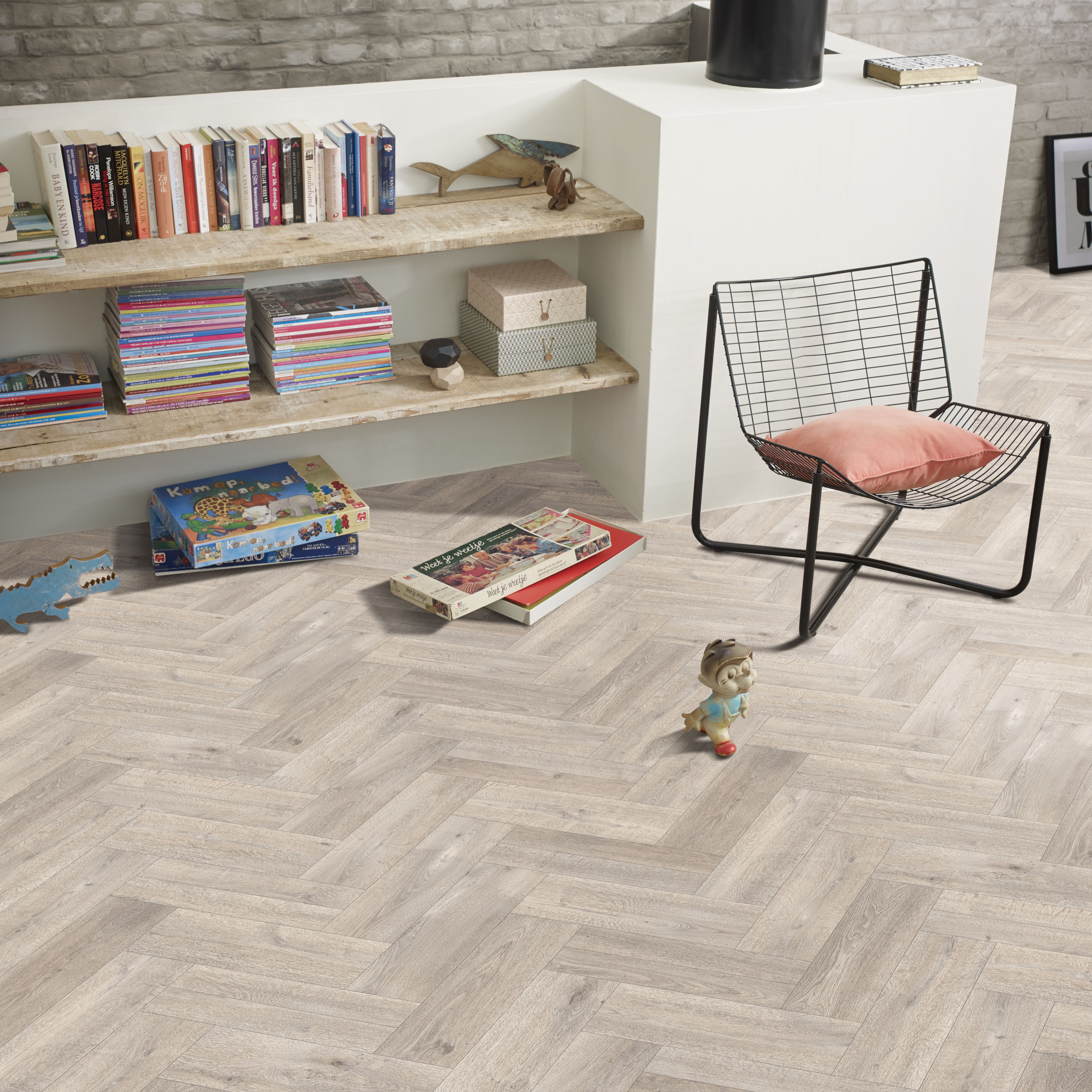 Colours Vinyl rolls Natural Herringbone Wood effect Sheet vinyl, 4m² ...