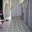 Colours Vinyl rolls White & black Mosaic Tile effect Vinyl Flooring, 6m²