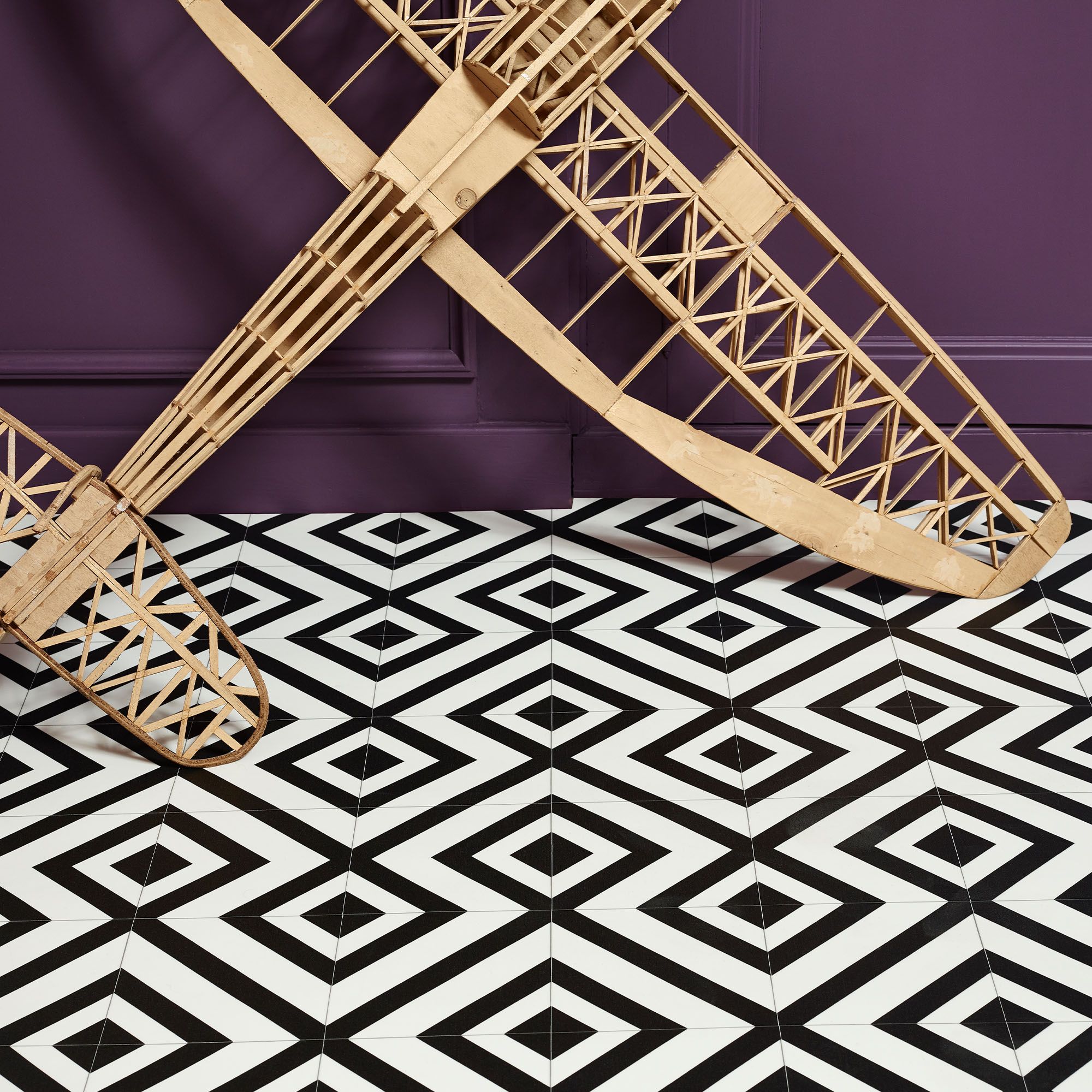 Colours Vinyl rolls White & black Mosaic Tile effect Vinyl Sheet vinyl