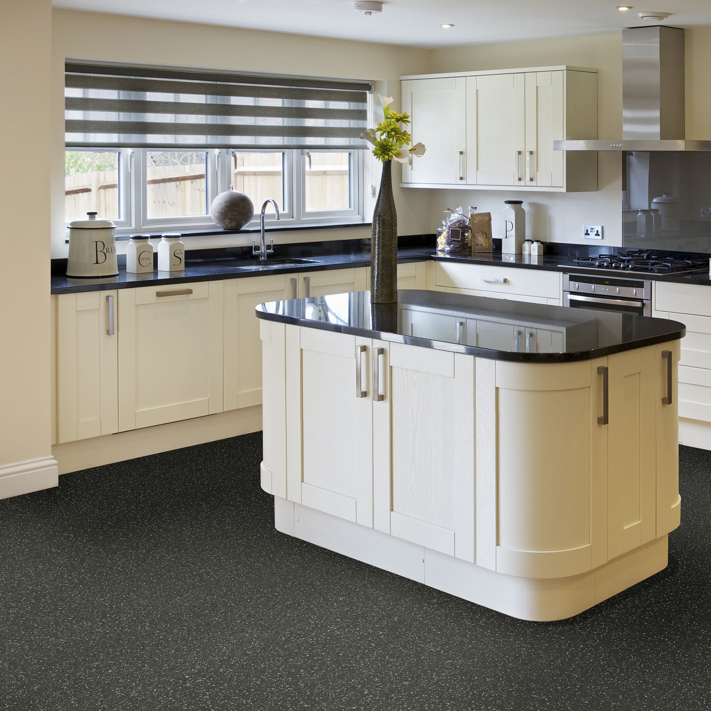 Colours Vittoria Black Stone effect Vinyl flooring