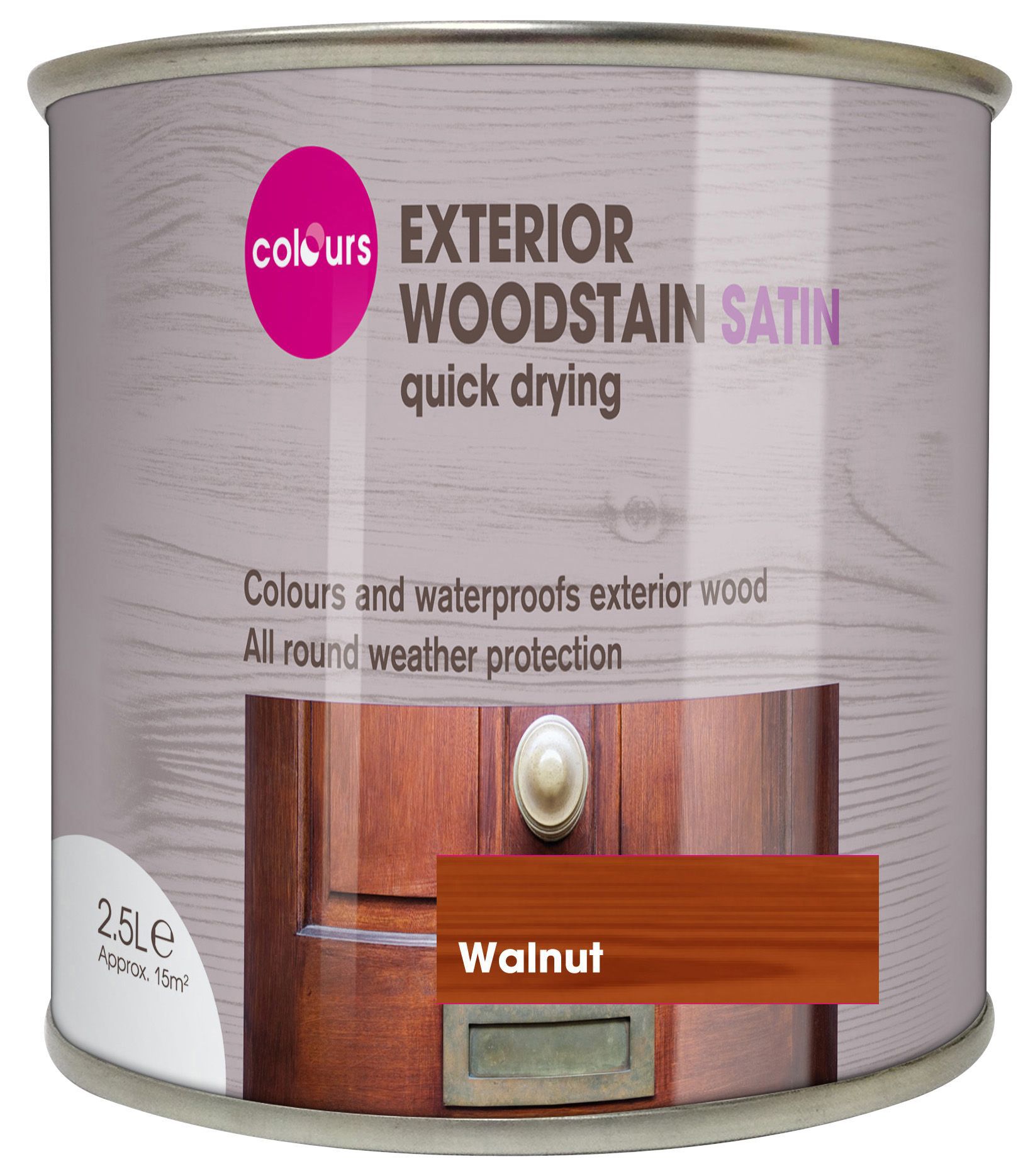 Colours Walnut Satin Doors & windows Wood stain, 2.5L