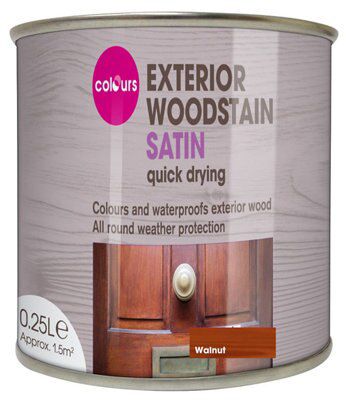 Colours Walnut Satin Doors & windows Wood stain, 250ml | DIY at B&Q