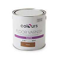 Colours Walnut Satin Floor Wood varnish, 2.5L