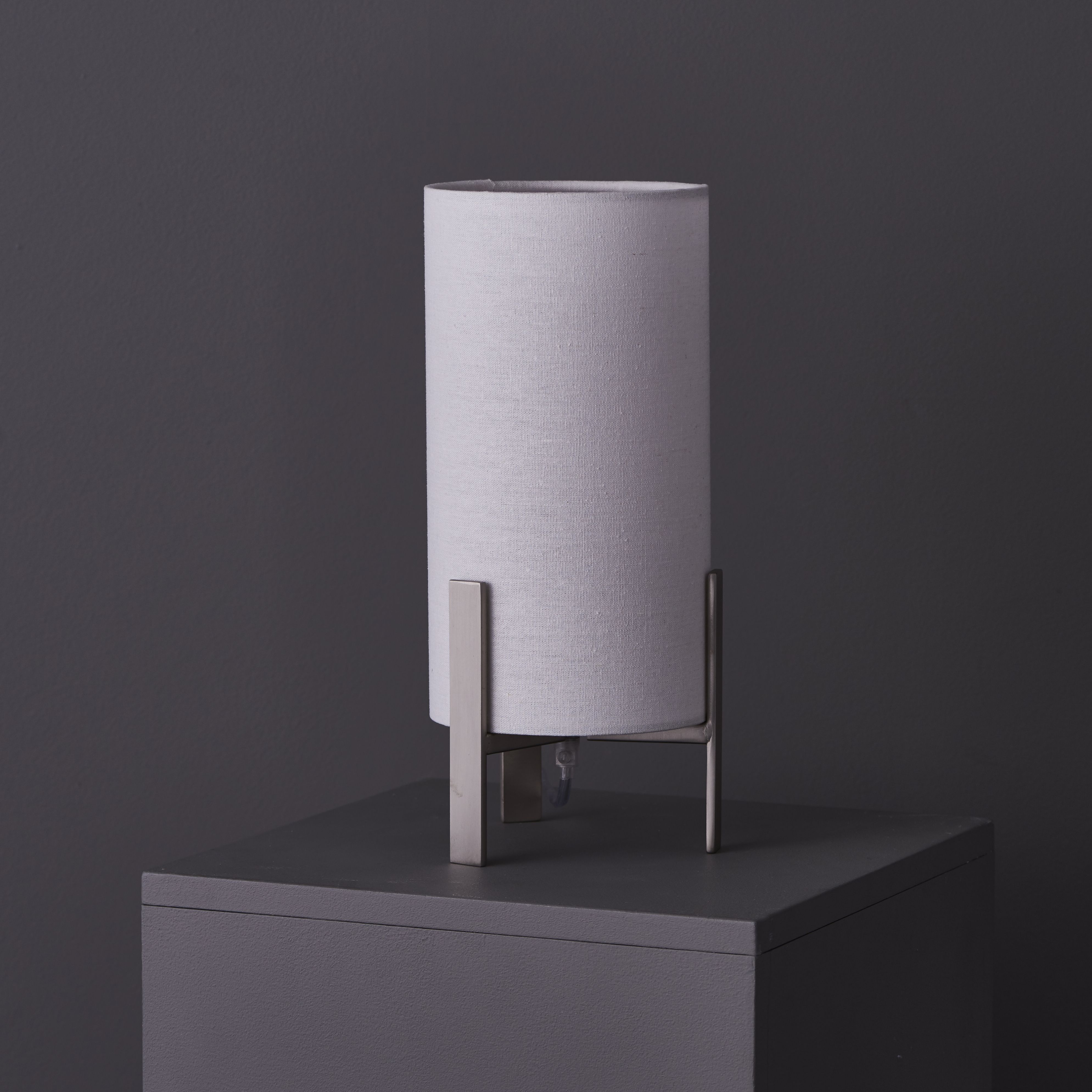 Colours Westbourne Matt Ivory Nickel effect Table lamp
