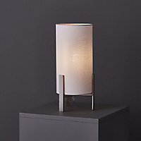 Colours Westbourne Matt Ivory Nickel effect Table lamp