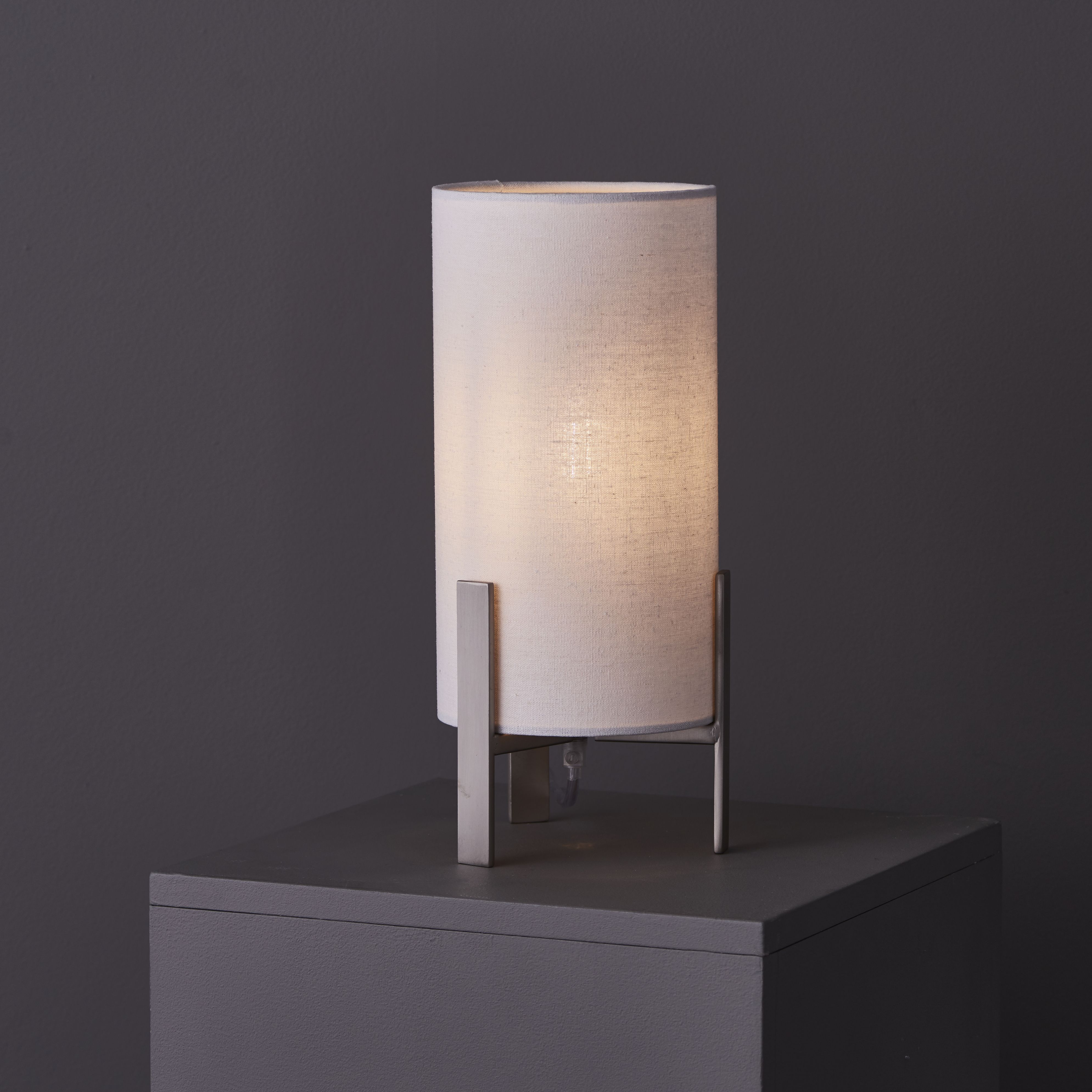 Colours Westbourne Matt Ivory Nickel effect Table lamp