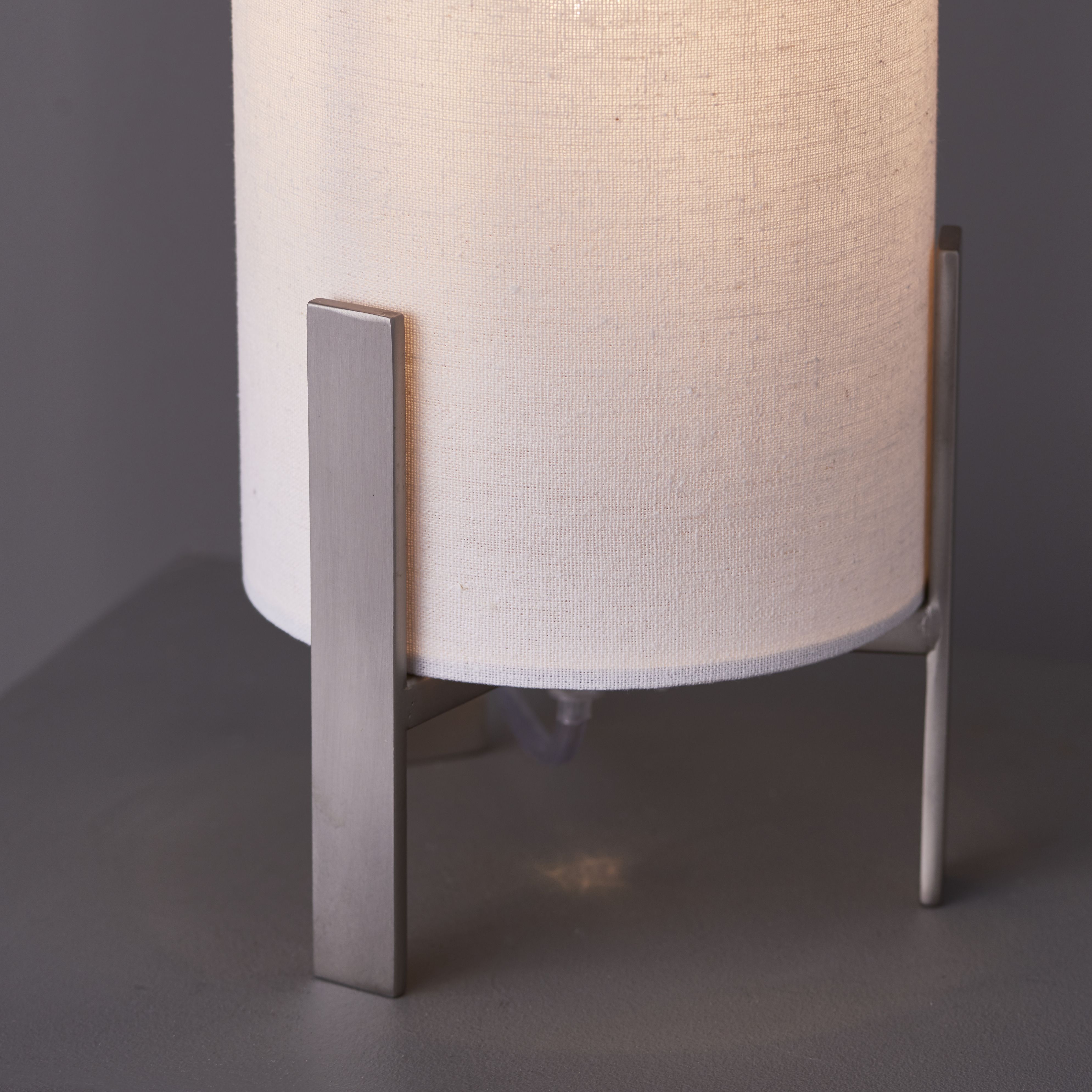 Colours Westbourne Matt Ivory Nickel effect Table lamp