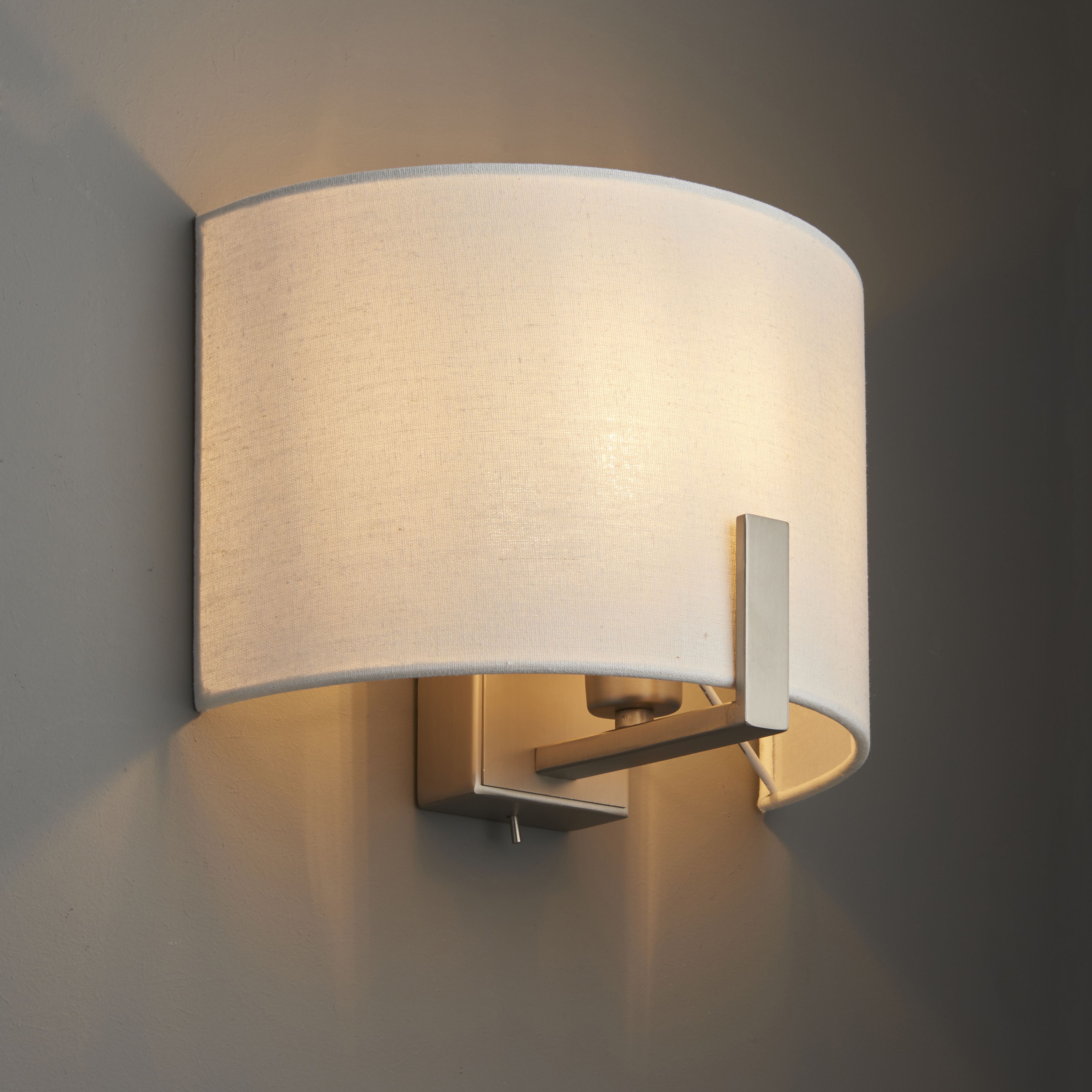 Colours Westbourne Matt Ivory Nickel effect Wall light | DIY at B&Q