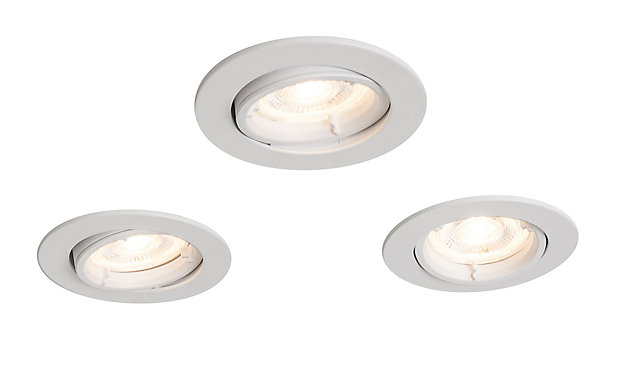 Ansøger Distribuere fedt nok Colours White Adjustable LED Warm white Downlight 4.9W IP20, Pack of 3 |  DIY at B&Q