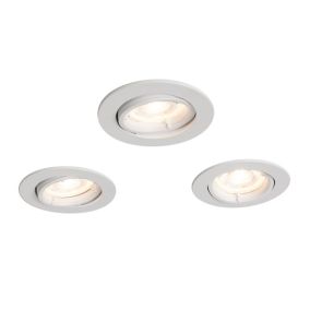Colours White Adjustable LED Warm white Downlight 4.9W IP20, Pack of 3