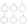 Colours White Curtain ring (Dia)28mm, Pack of 6