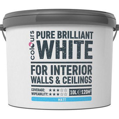 Colours White Matt Emulsion paint, 0.01L