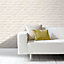 Colours White Painted brick Embossed Wallpaper