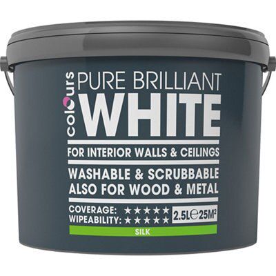 Dulux Pure brilliant white Silk Emulsion paint, 10L