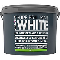 Colours White Silk Emulsion paint, 0L