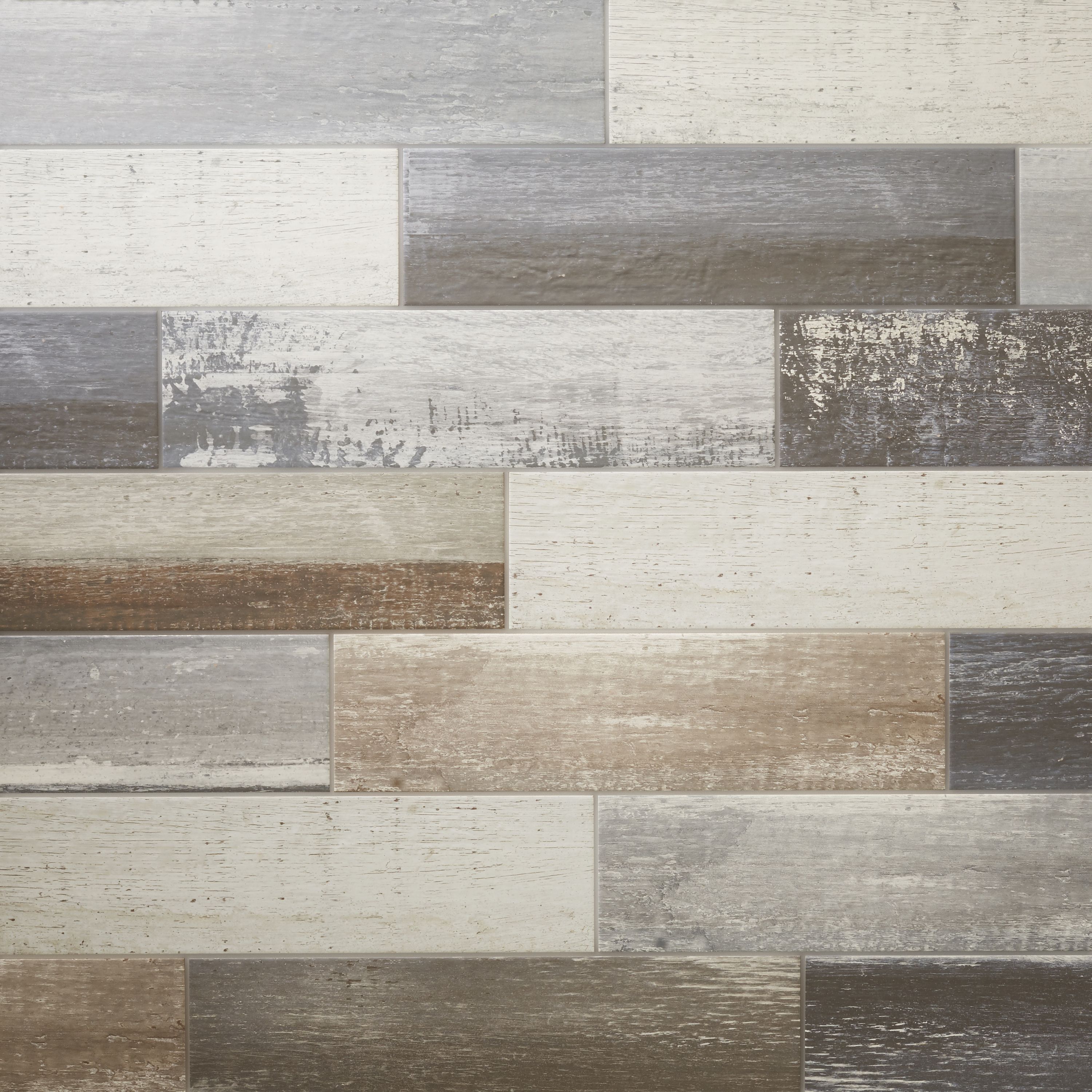 Colours Worn wood Grey Porcelain Wall & floor Tile - 6