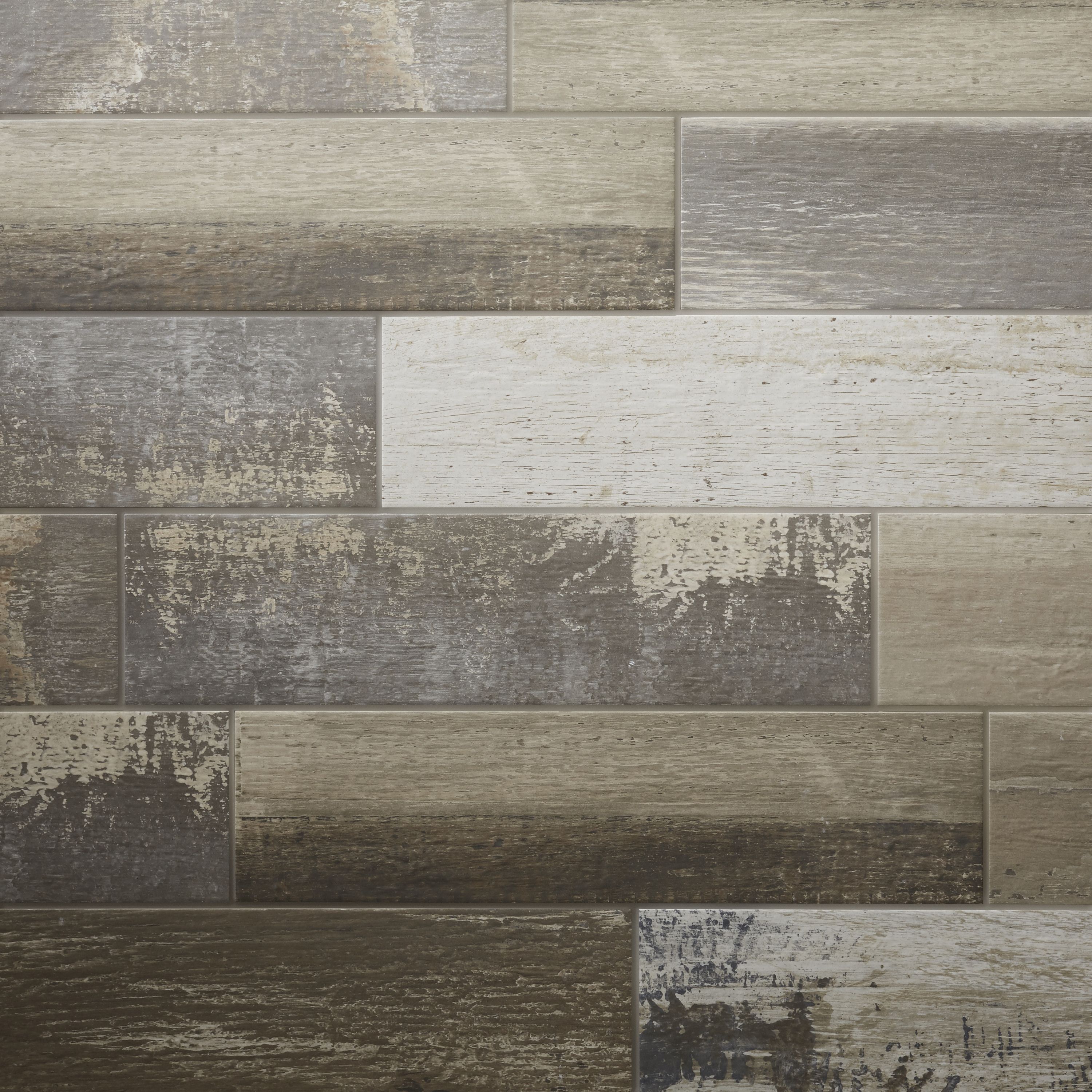 Colours Worn wood Natural Matt Wood effect Textured Porcelain Indoor Wall & floor Tile - 9