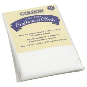 Colron Furniture Care Cloth Cotton Lint free cloth, Pack of 3