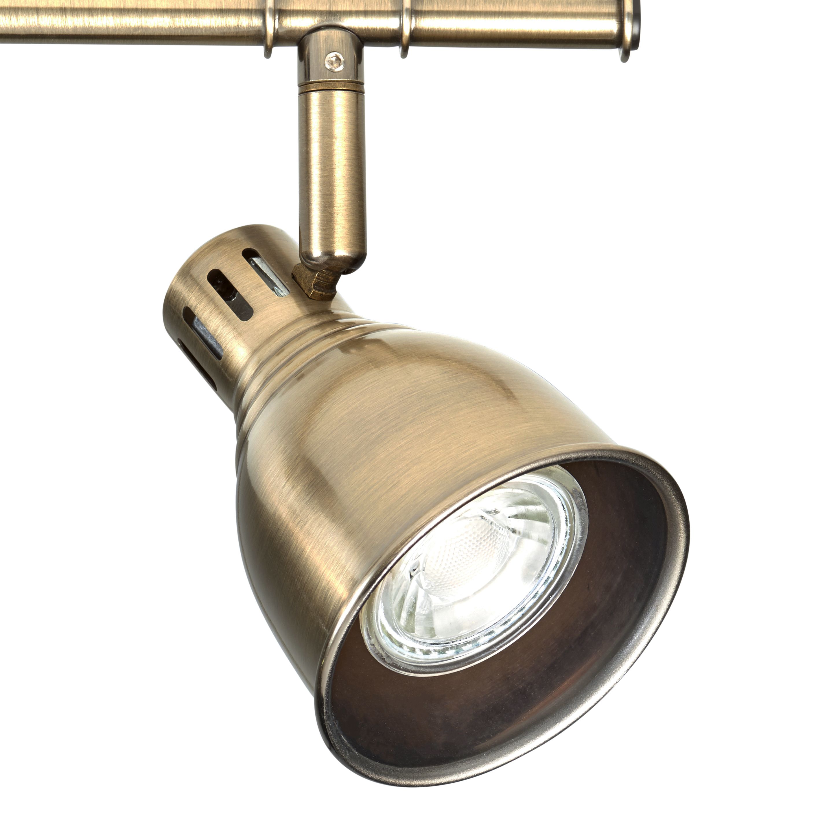 Colson Gold Antique brass effect 4 Light Spotlight bar