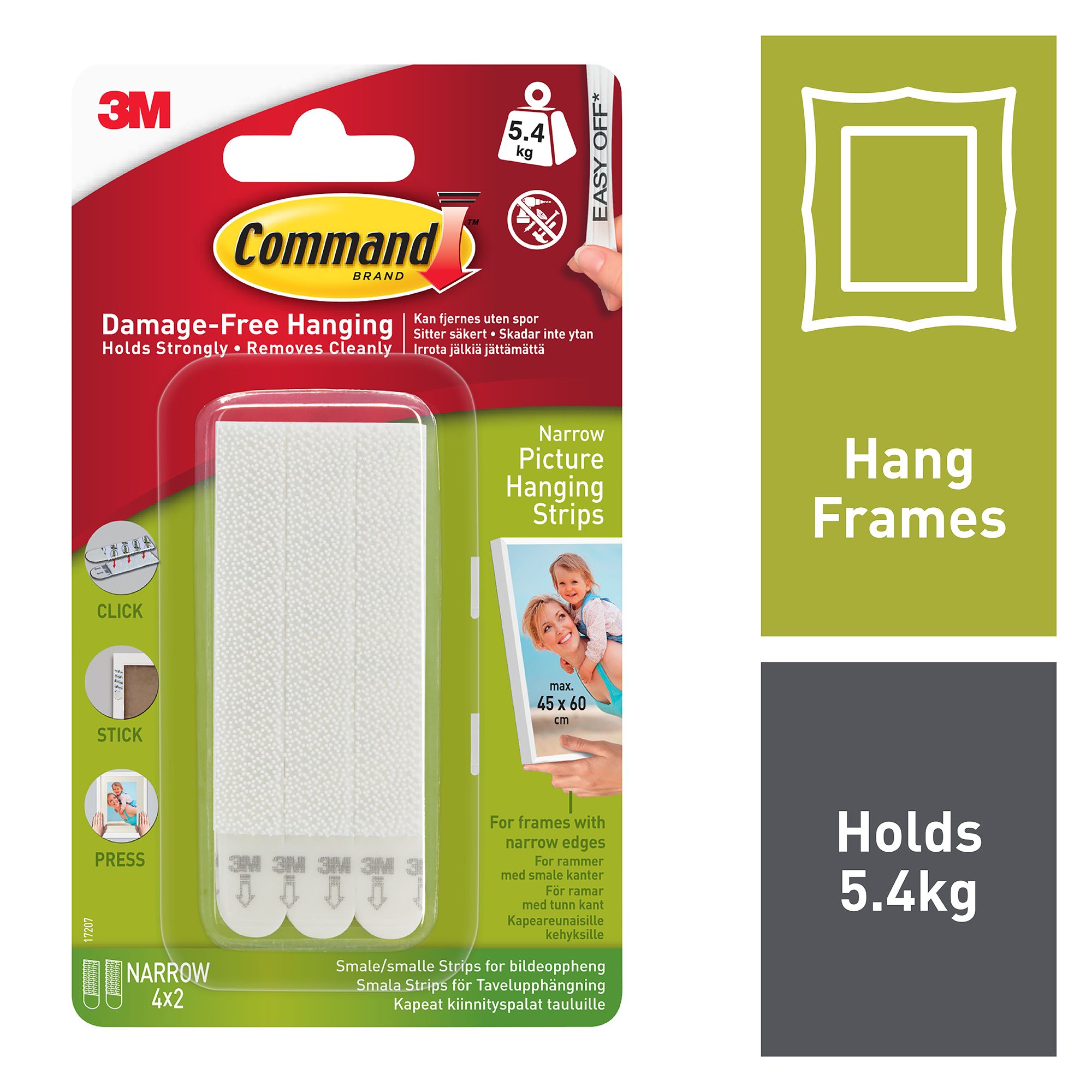 Command Narrow Picture Hanging Strips - White - Shop Hooks & Picture Hangers At