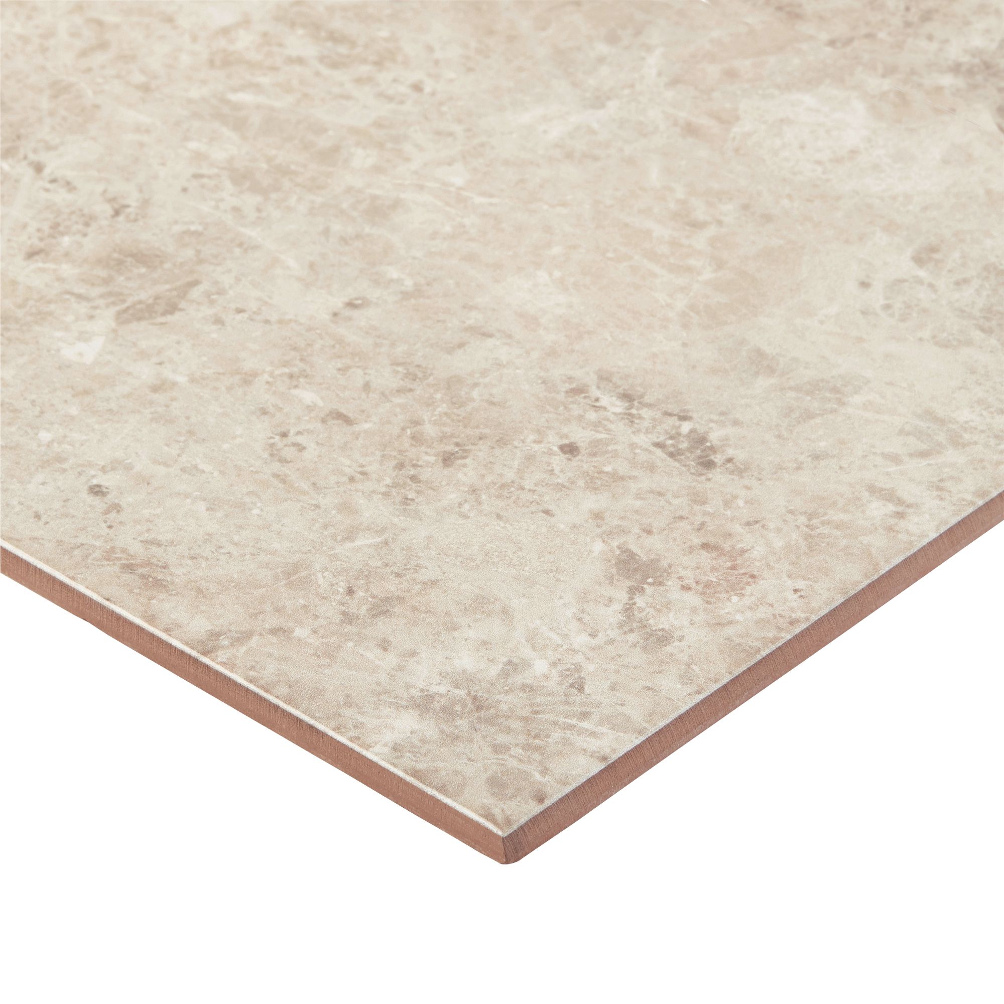 Commo Beige Gloss Flat Marble effect Ceramic Indoor Wall Tile, Pack of 10, (L)402.4mm (W)251.6mm