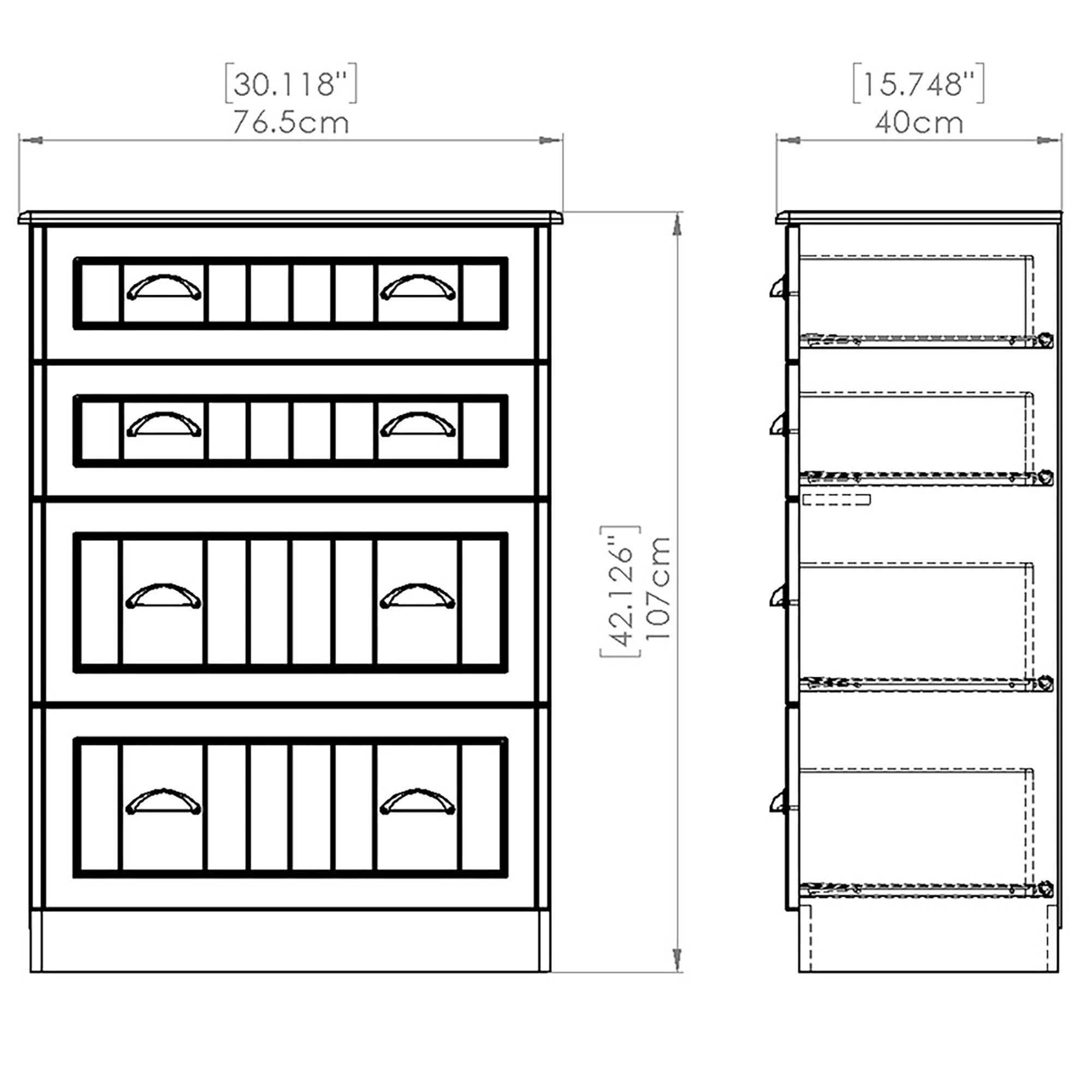Como Matt grey oak effect 4 Drawer Ready assembled Chest of drawers (H)1080mm (W)770mm (D)410mm