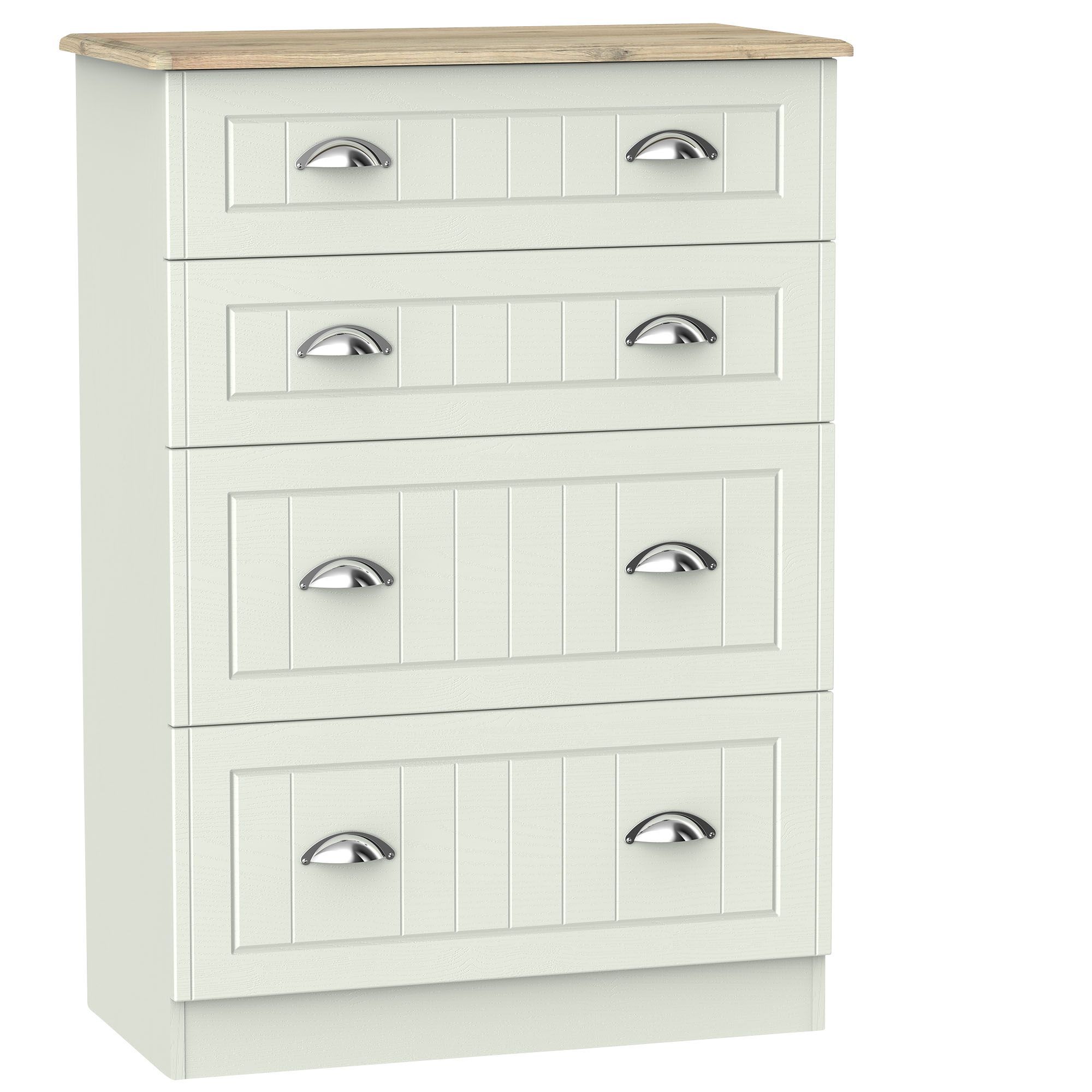 Como Matt grey oak effect 4 Drawer Ready assembled Chest of drawers (H)1080mm (W)770mm (D)410mm