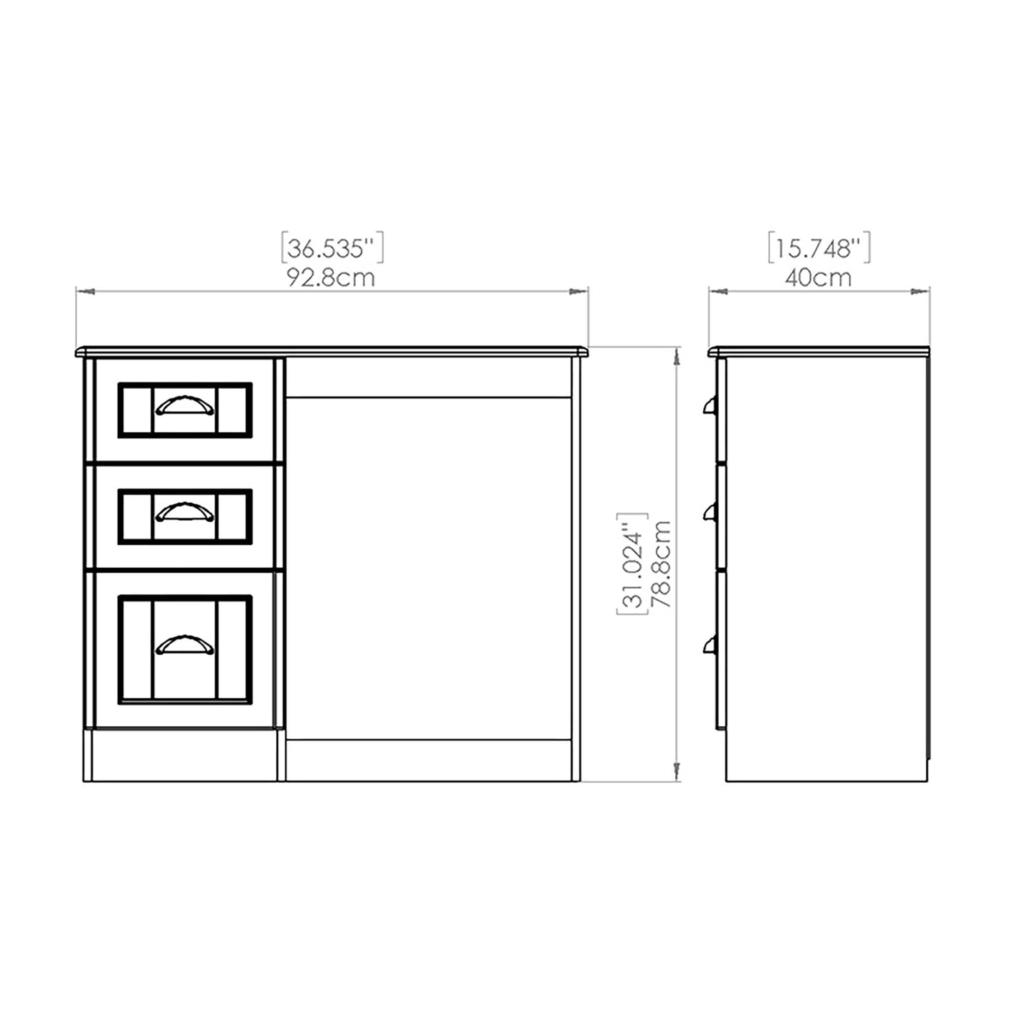 Como Ready assembled Grey oak effect 3 Drawer Dressing table (H)800mm (W)930mm (D)410mm